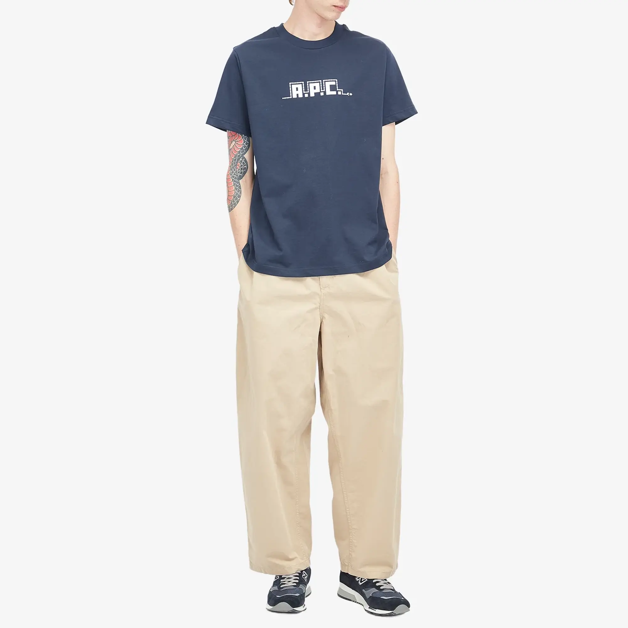 A.P.C. Men's Lunar New Year Snake T-Shirt Dark Navy
