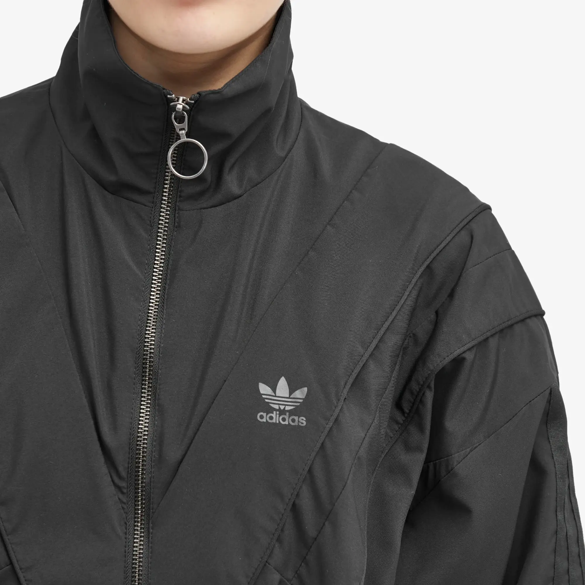 Adidas Women's Rasant Oversized Zip Off Track Top Black