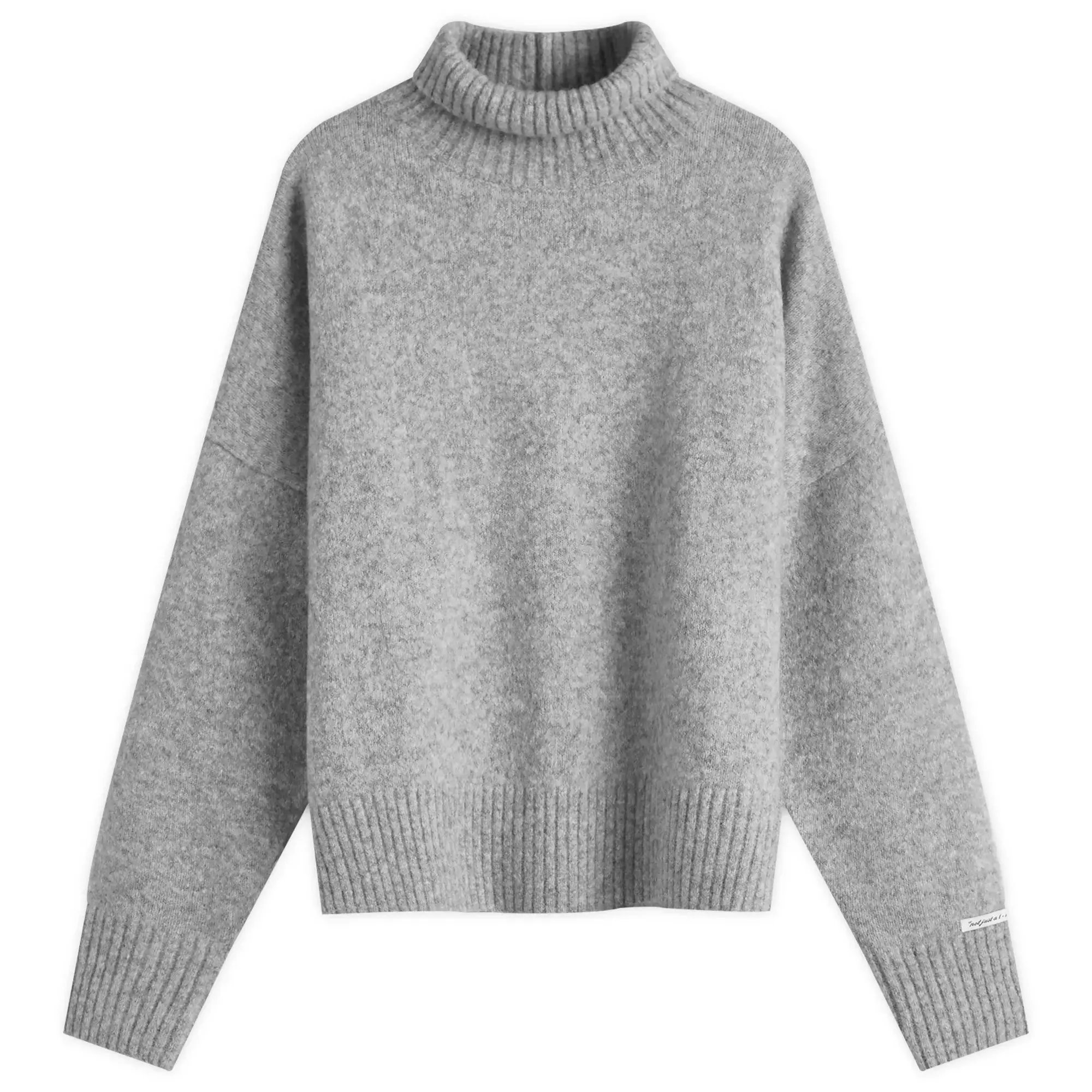 about:blank Men's Roll Neck Jumper Grey Marl