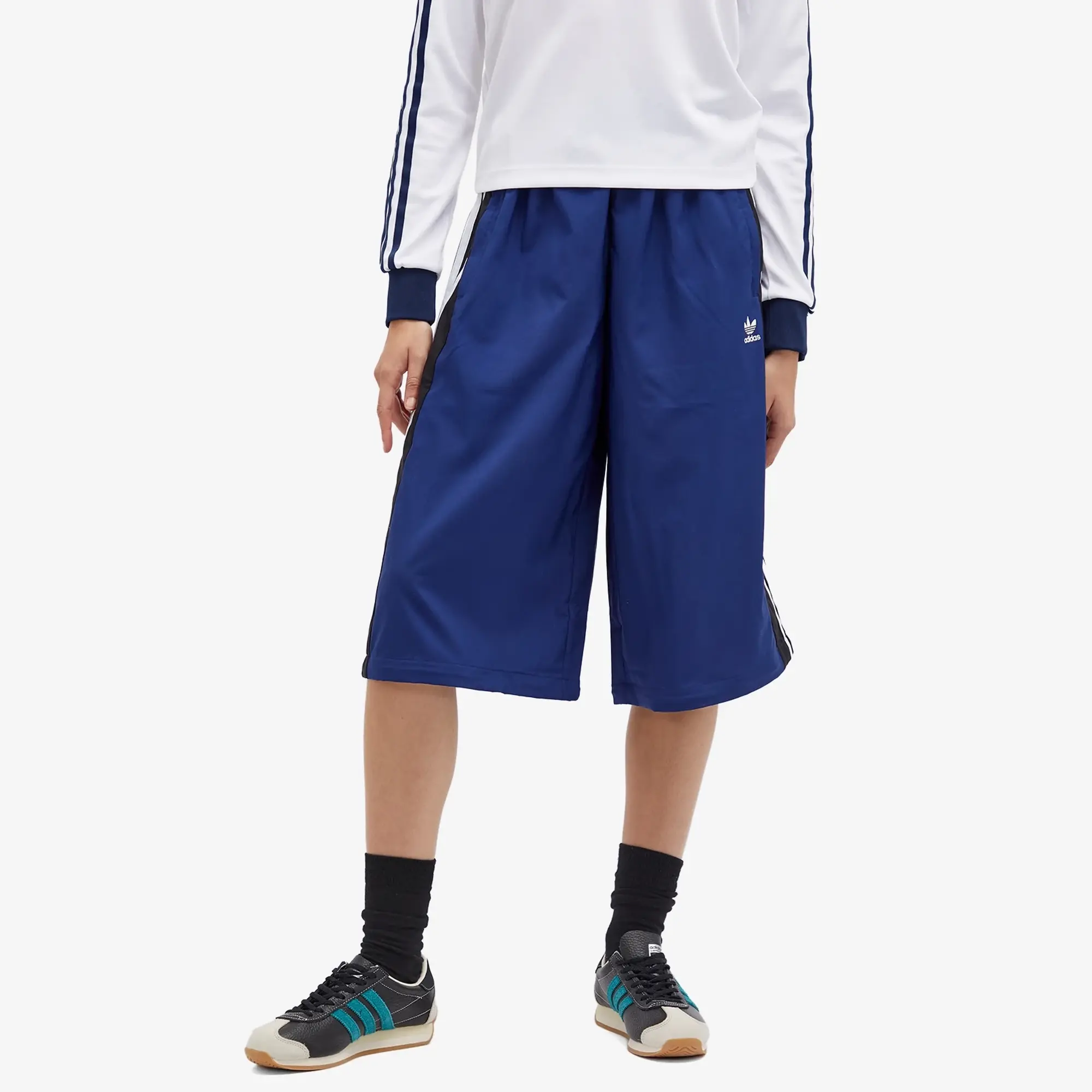 Adidas Women's Rasant Oversized Zip Off Track Pants Dark Blue