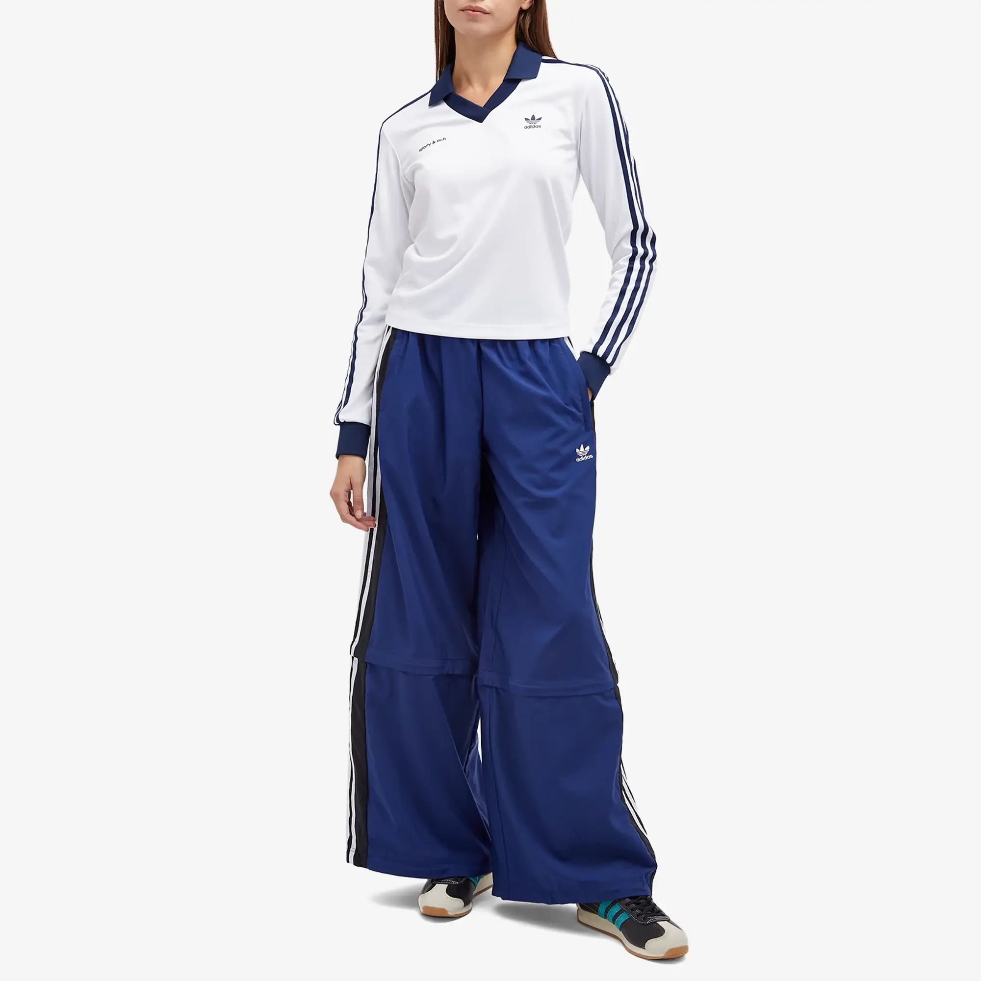 Adidas Women's Rasant Oversized Zip Off Track Pants Dark Blue