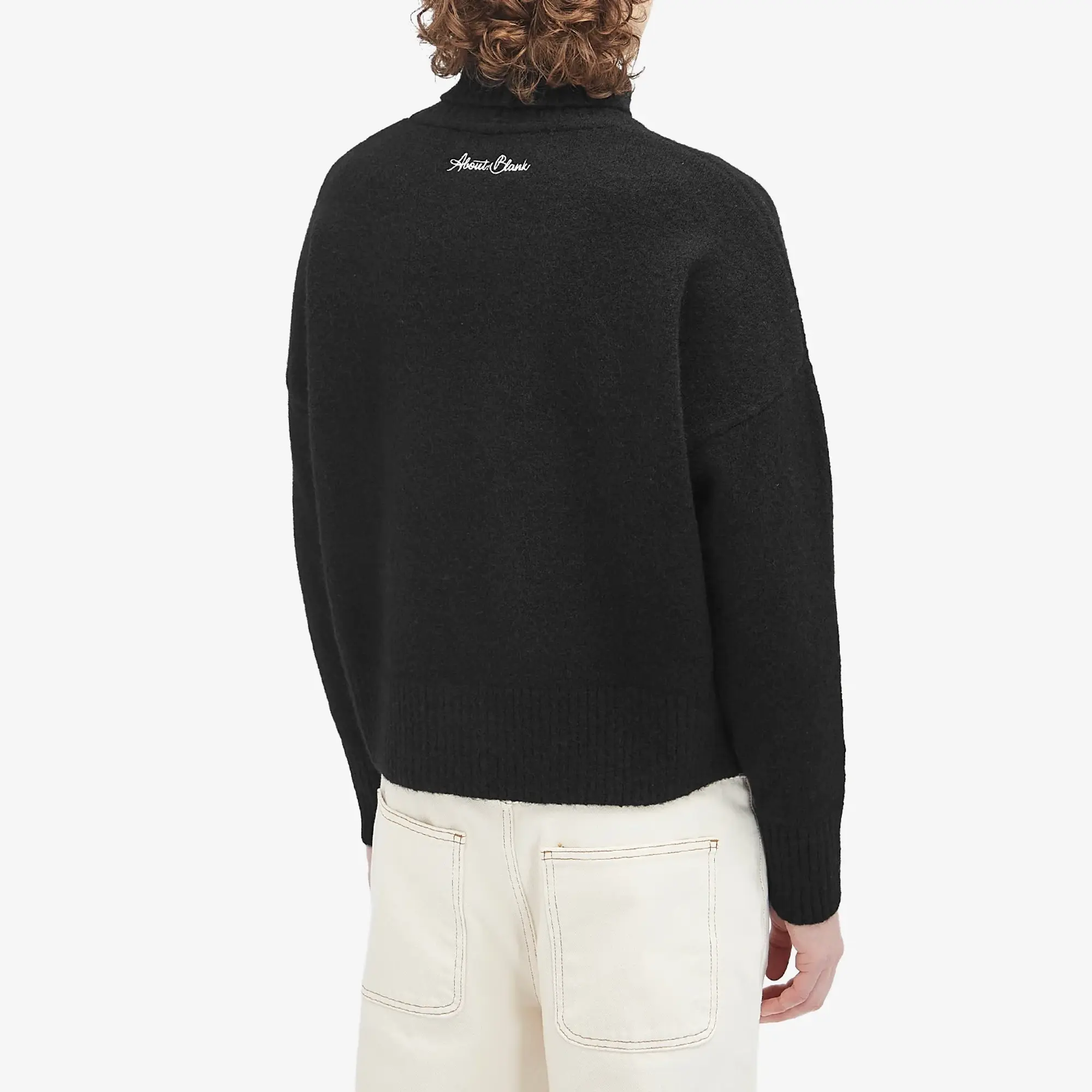 about:blank Men's Roll Neck Jumper Black