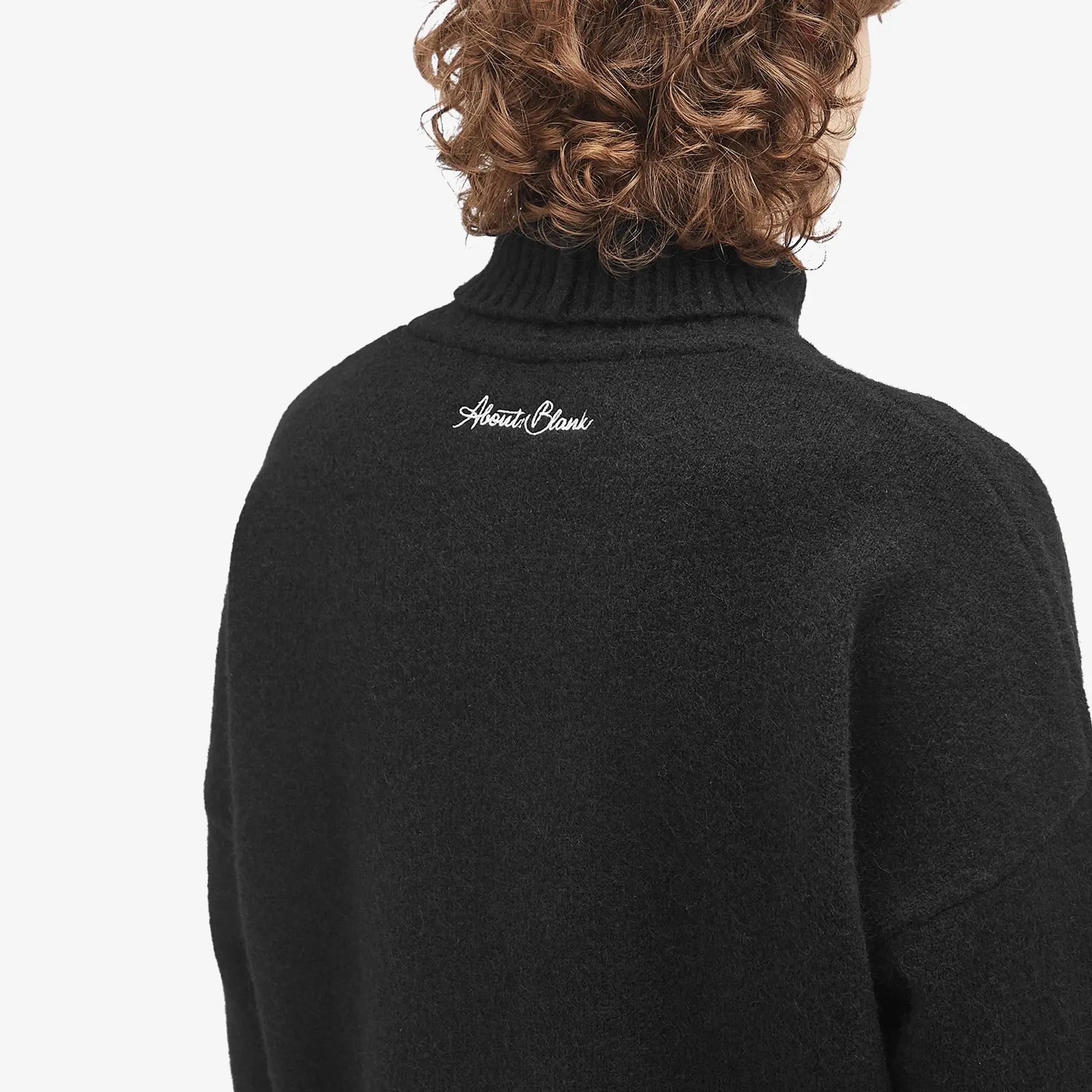about:blank Men's Roll Neck Jumper Black