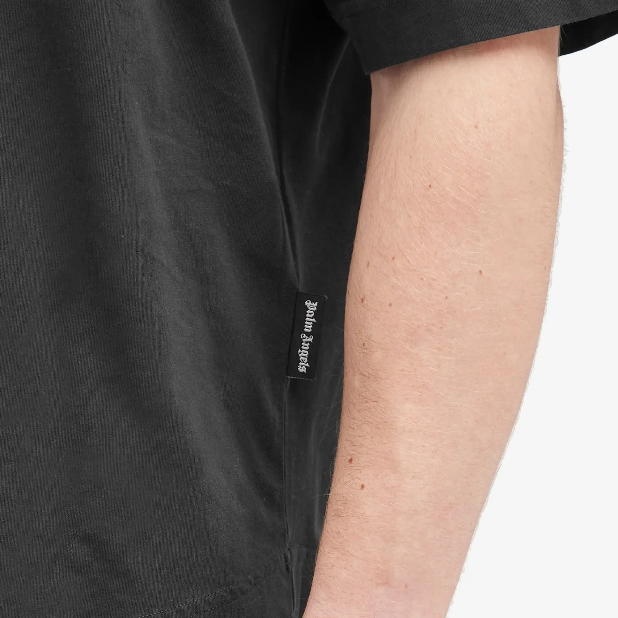 Palm Angels Men's Curved Logo T-Shirt Black