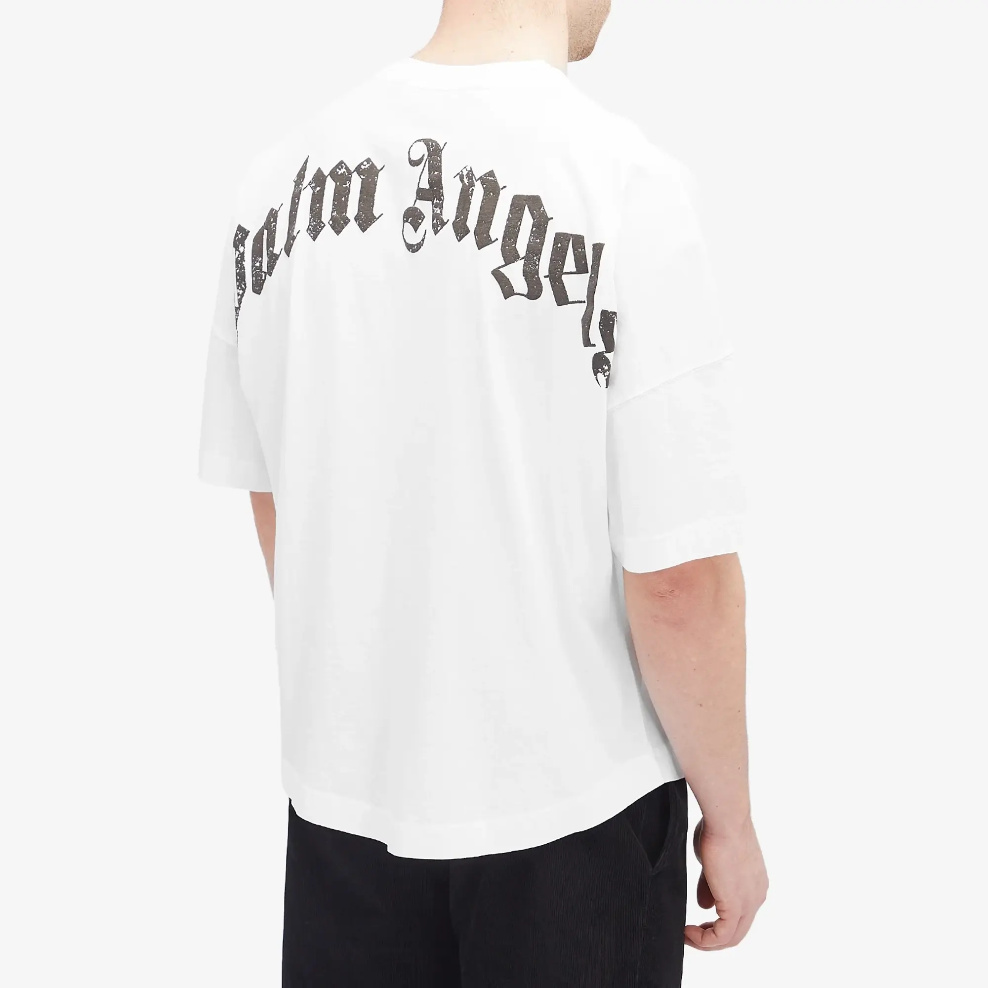 Palm Angels Men's Curved Logo T-Shirt Black
