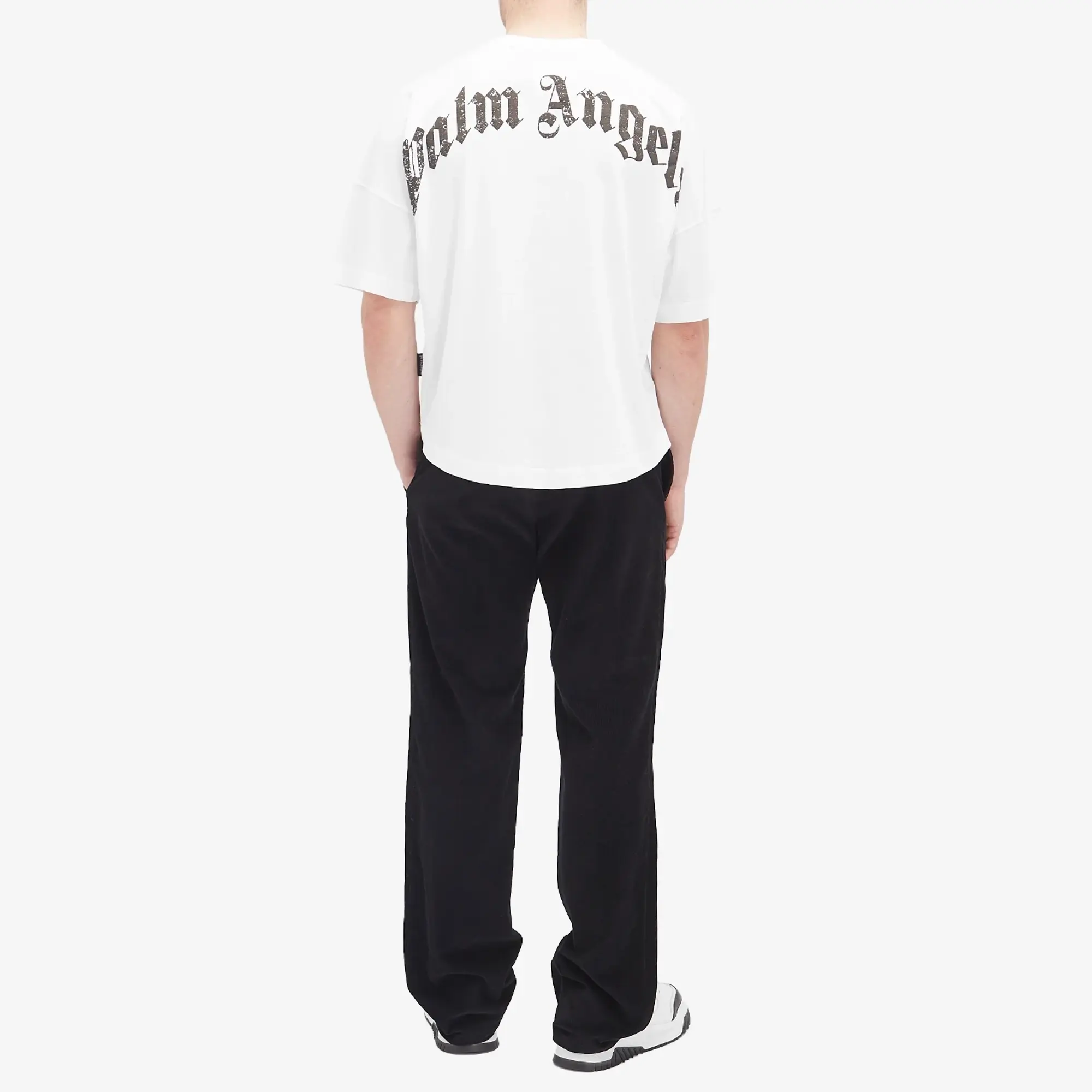 Palm Angels Men's Curved Logo T-Shirt Black