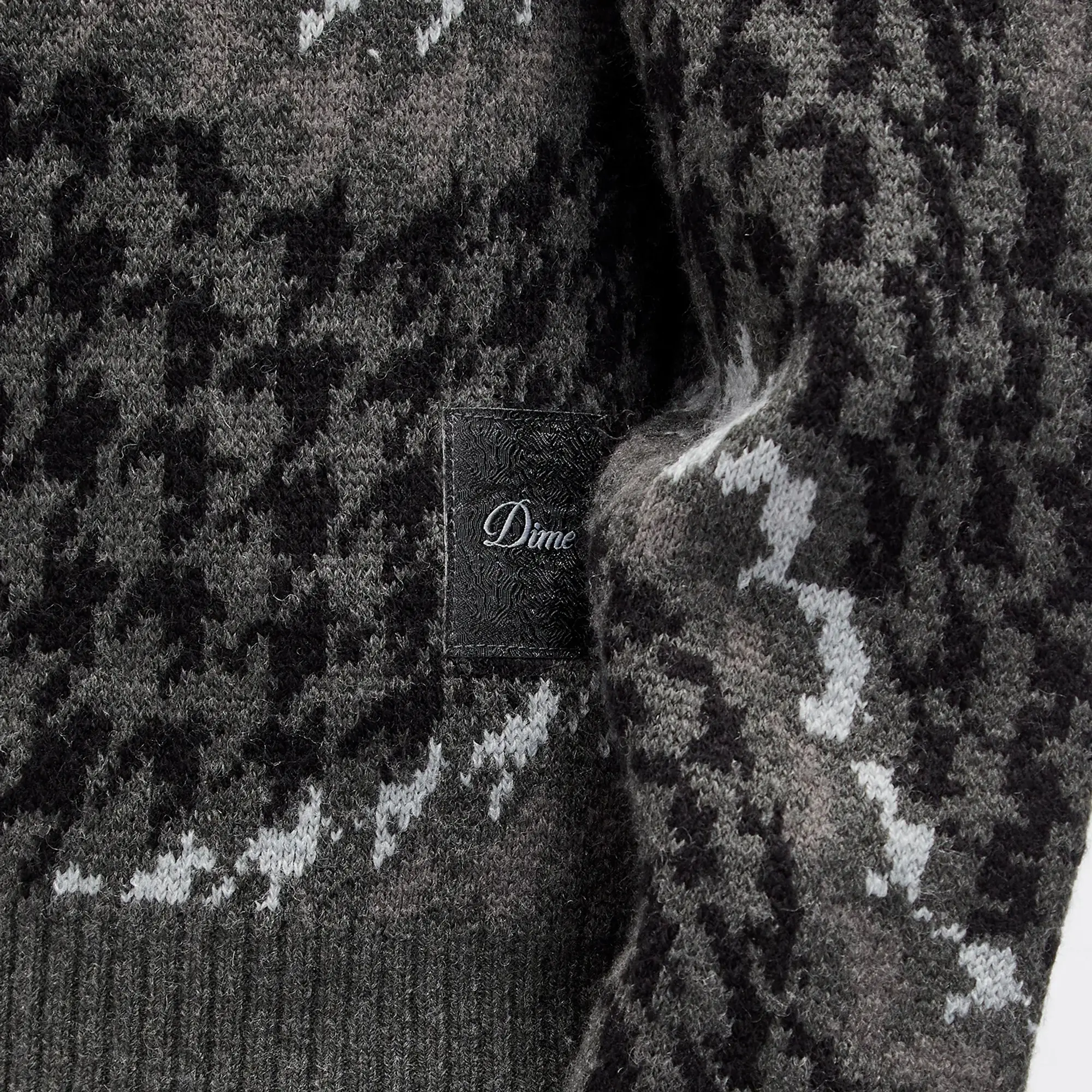 Dime Men's Houndstooth Knit Sweater Coal