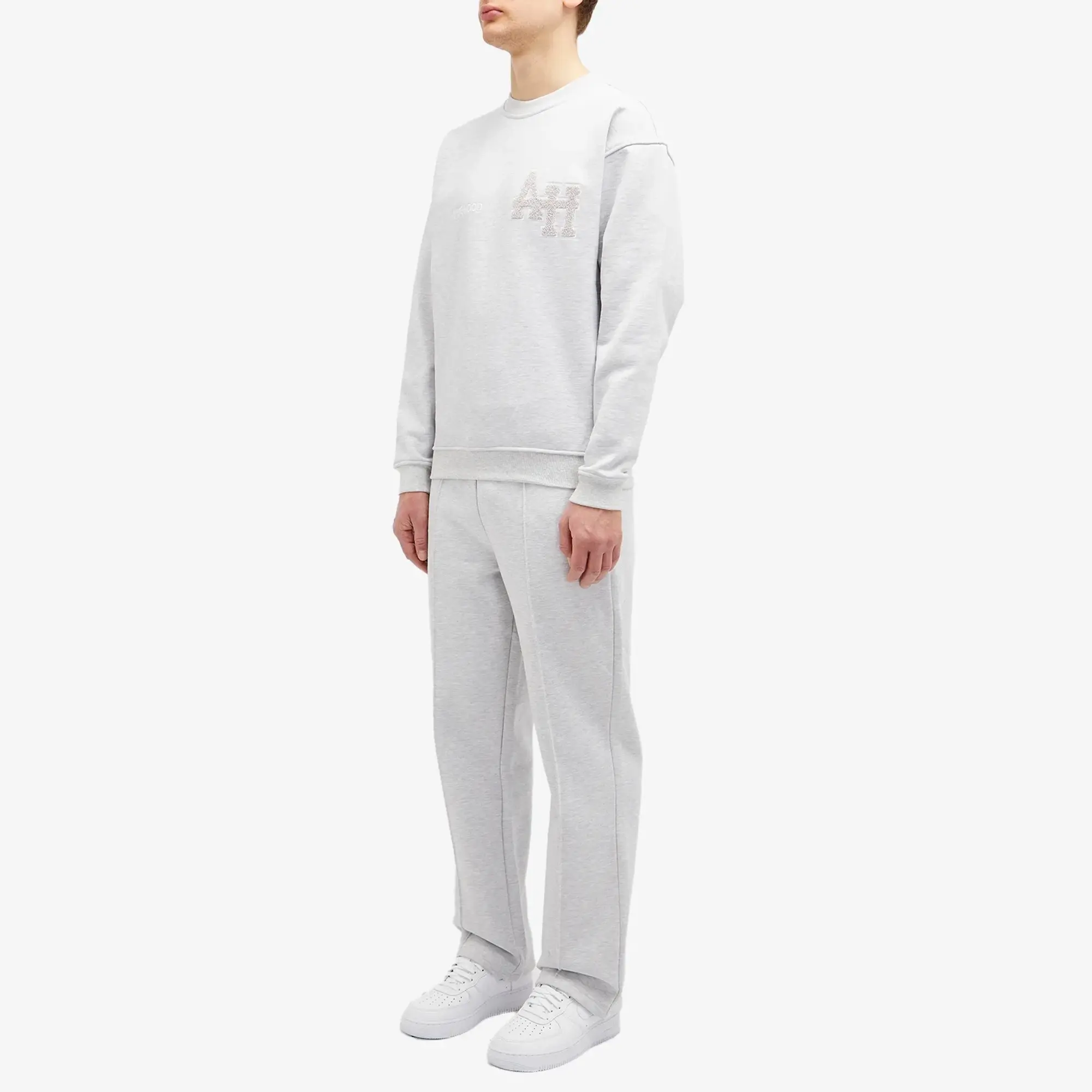 ANNIE HOOD Men's College Sweatshirt Grey/White