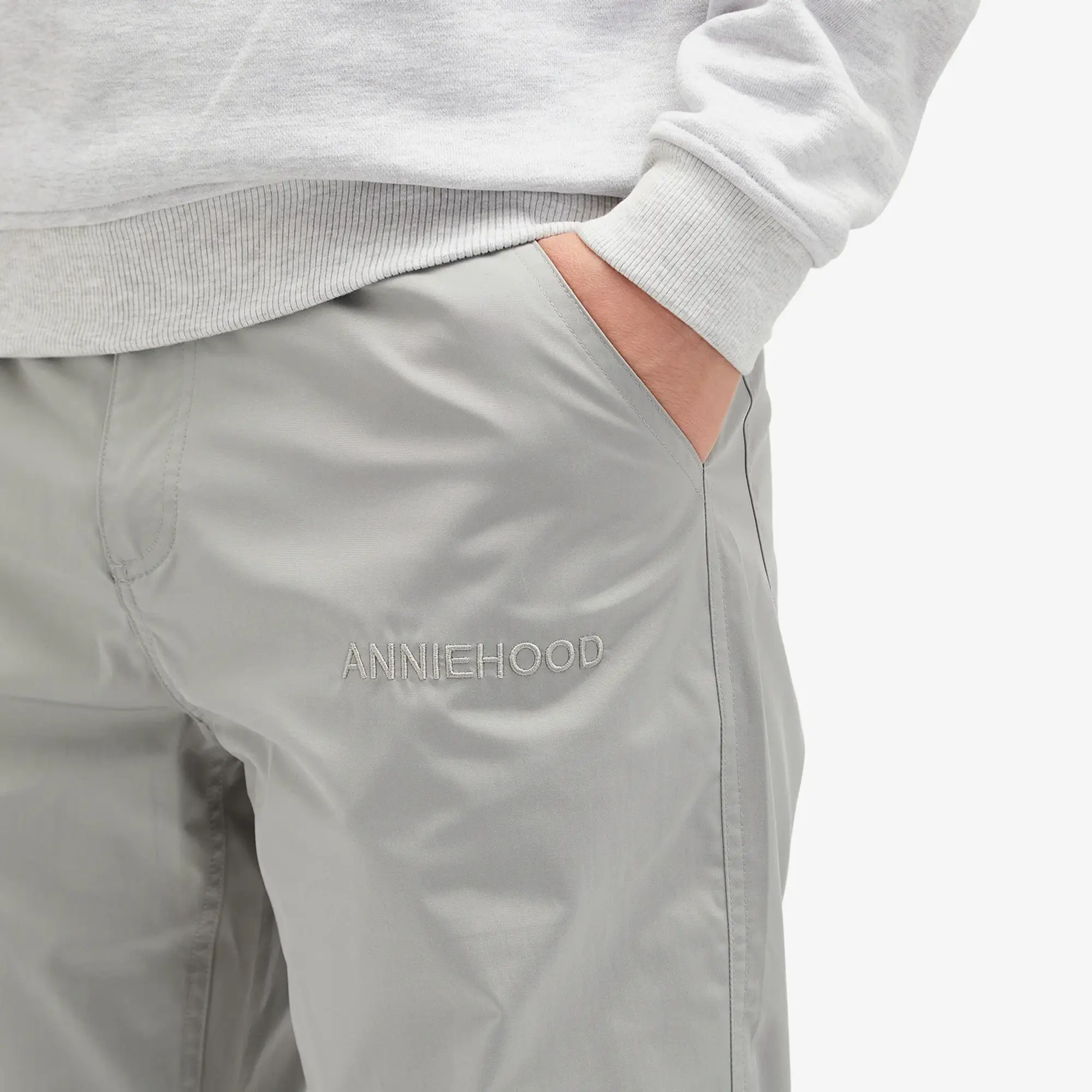 ANNIE HOOD Men's Nylon Track Pant Silver