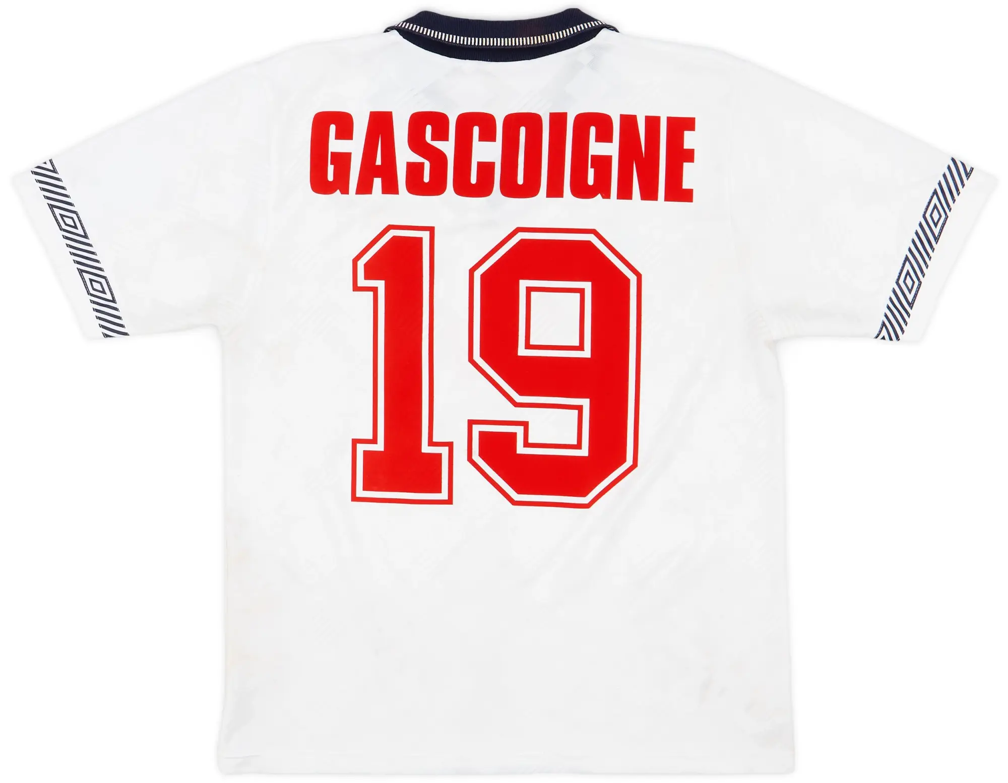 Umbro 1990-92 England Home Shirt Gascoigne #19 - 5/10 - (S)
