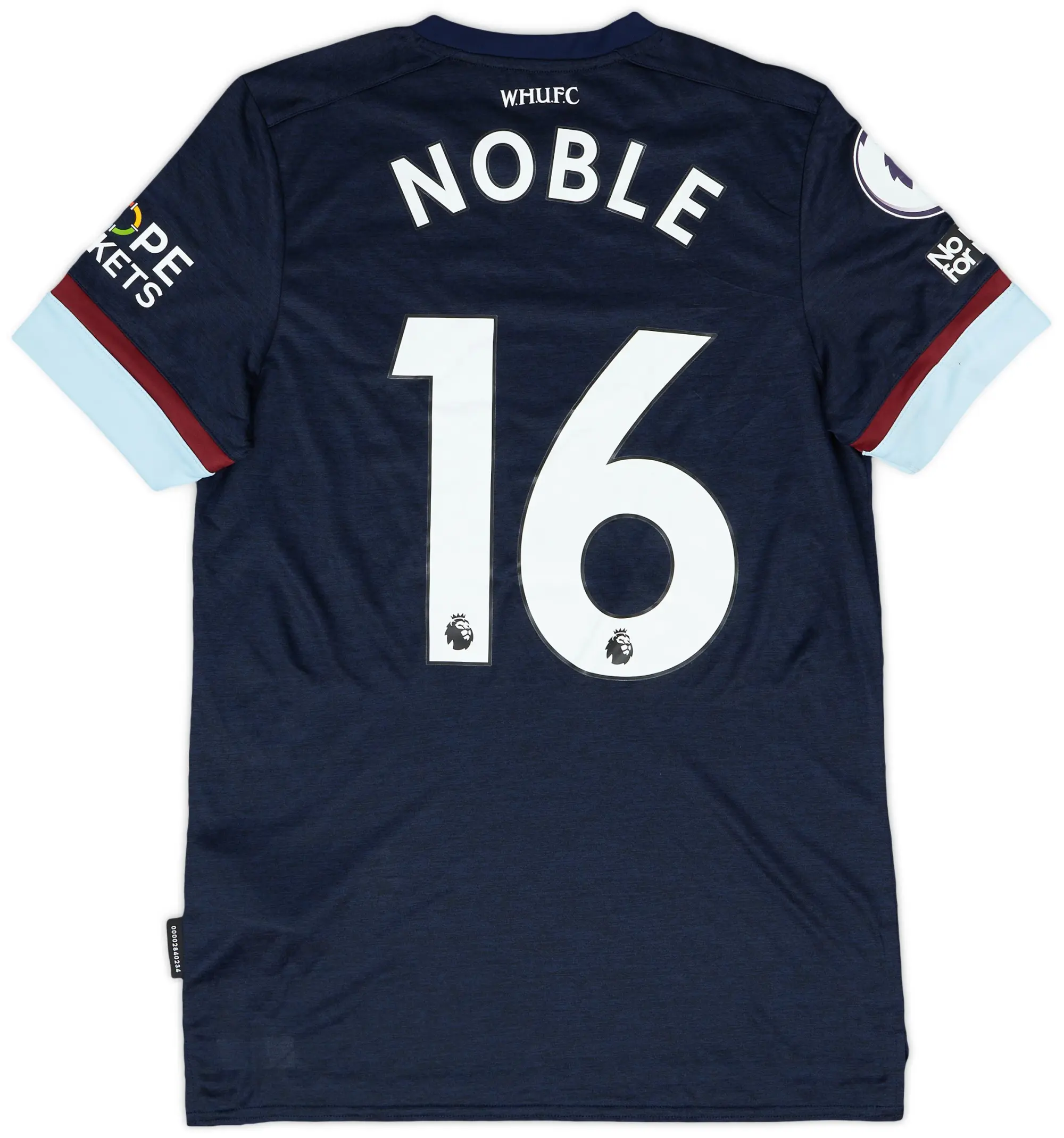 Umbro 2021-22 West Ham Match Issue Third Shirt Noble #16