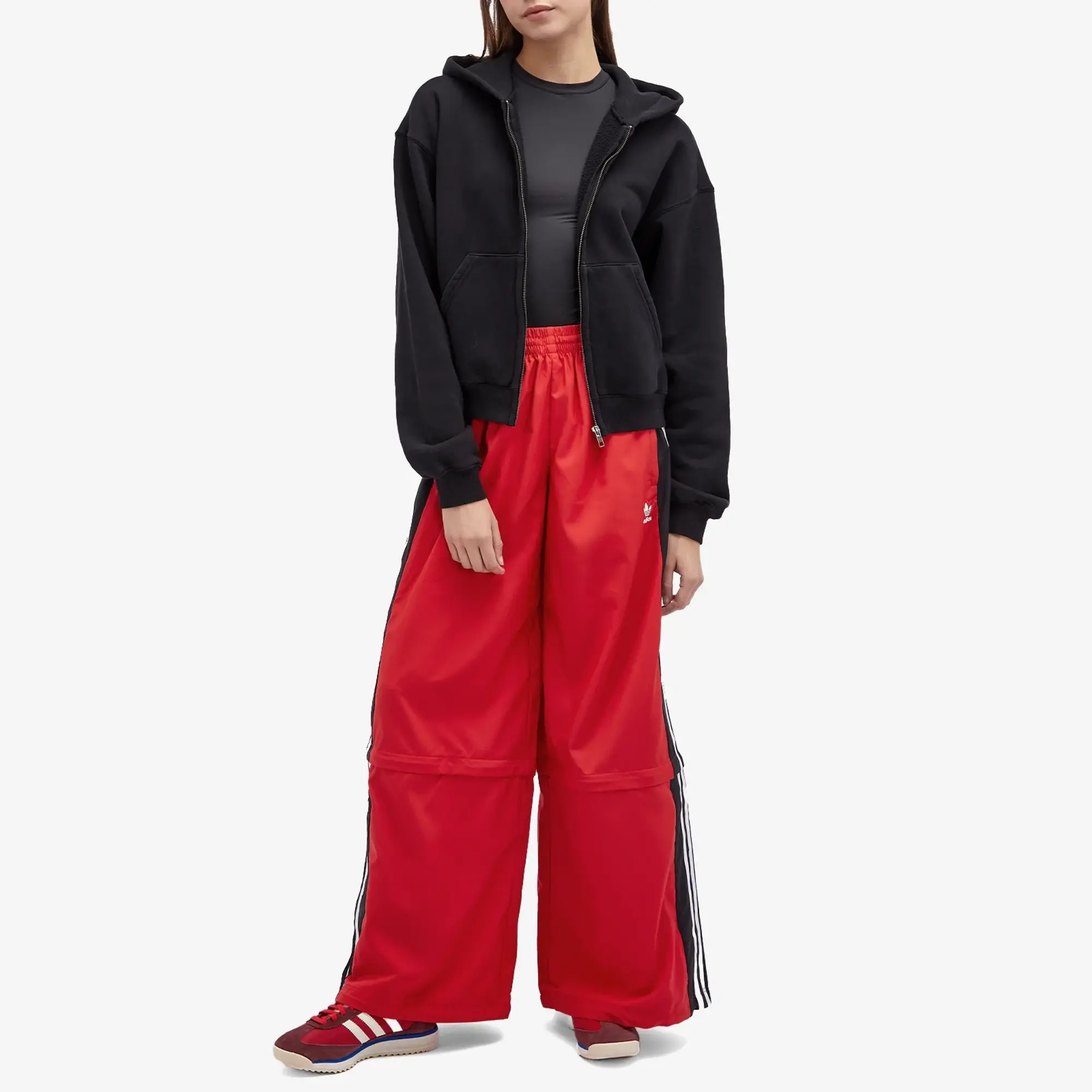 Adidas Women's Rasant Oversized Zip Off Track Pants Collegiate Red