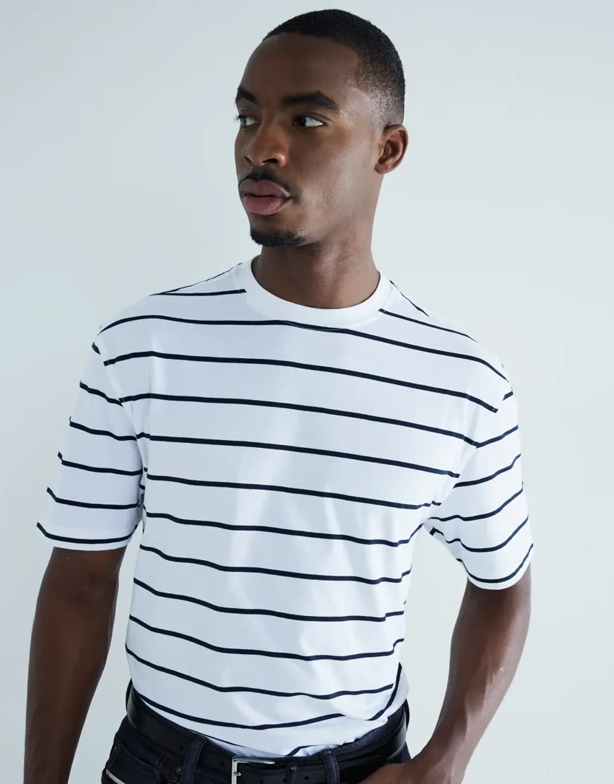 adidas River Island Pack Of 3 Stripe T-Shirt In White