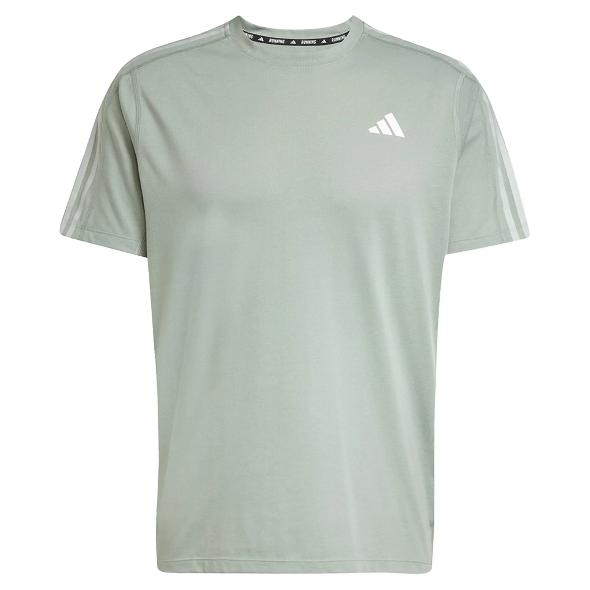 adidas Own The Run 3S Running Shirt Men - Sage, White