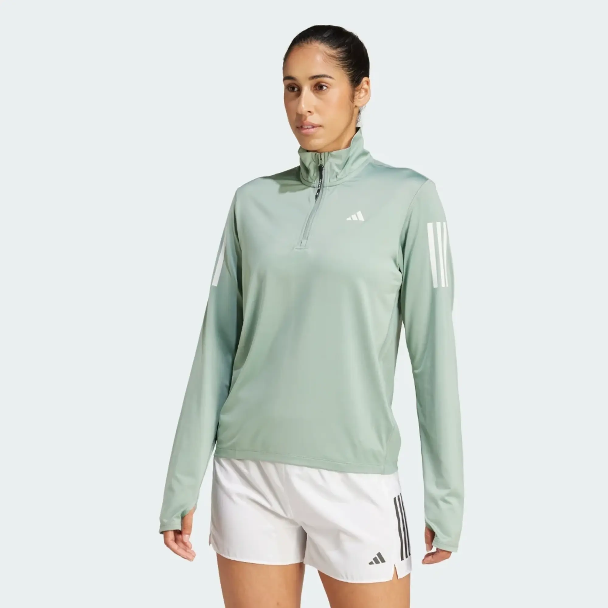 adidas The Run Half-Zip Running Top Womens - Green