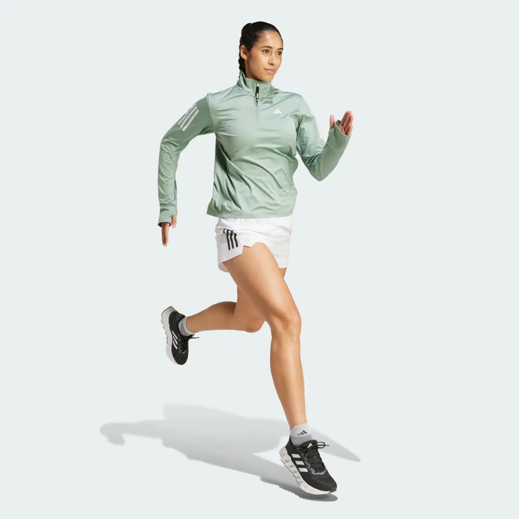 adidas The Run Half-Zip Running Top Womens - Green