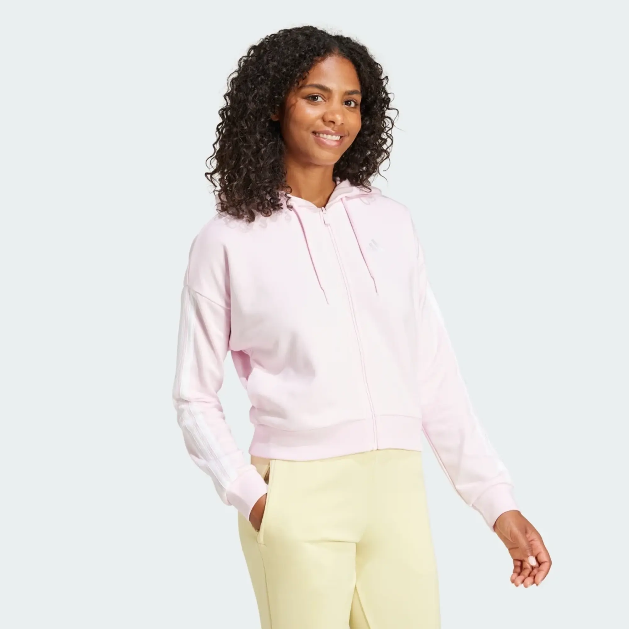 adidas Essentials 3-Stripes French Terry Full-Zip Hoodie