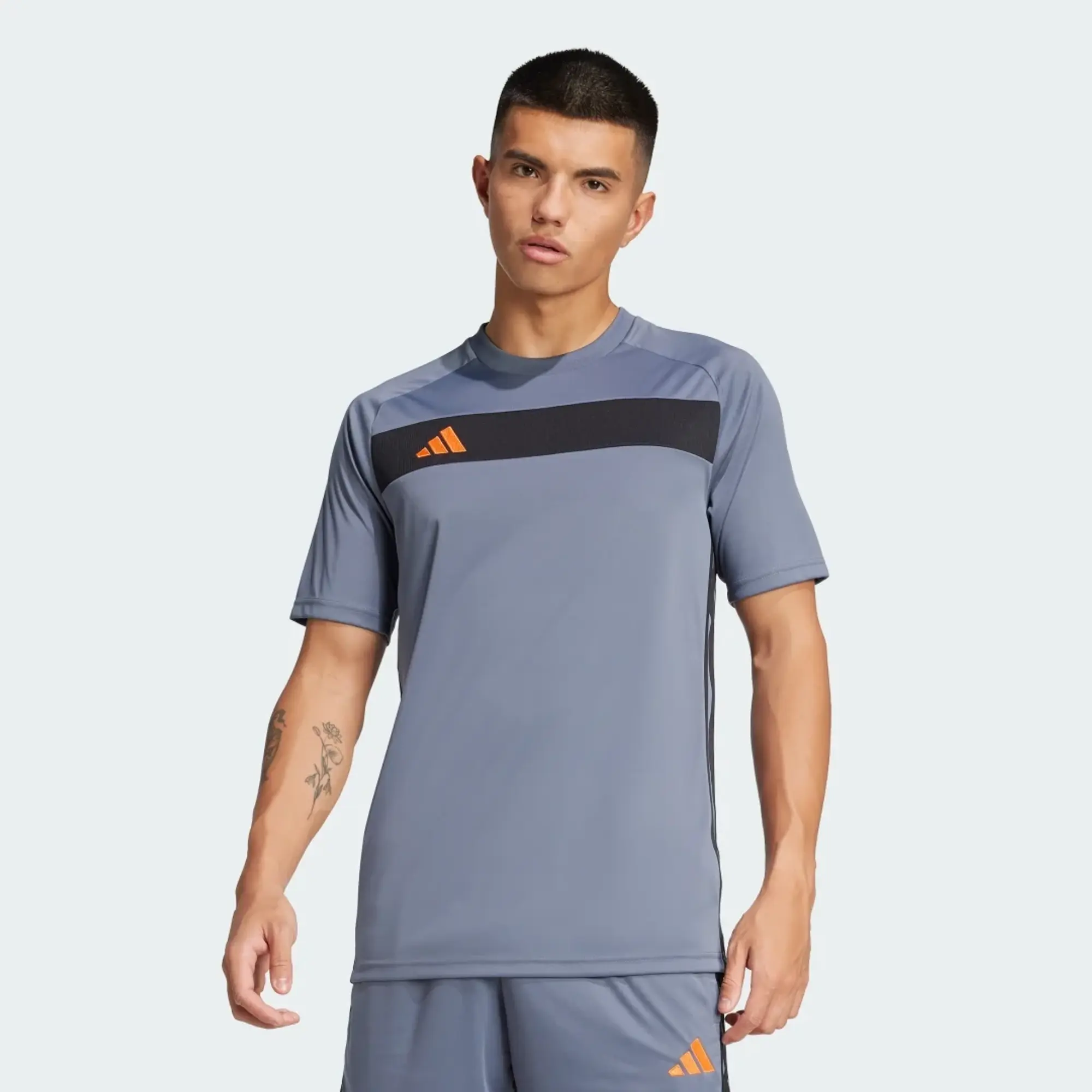Adidas Football Tiro Essentials T-Shirt In Grey And Black