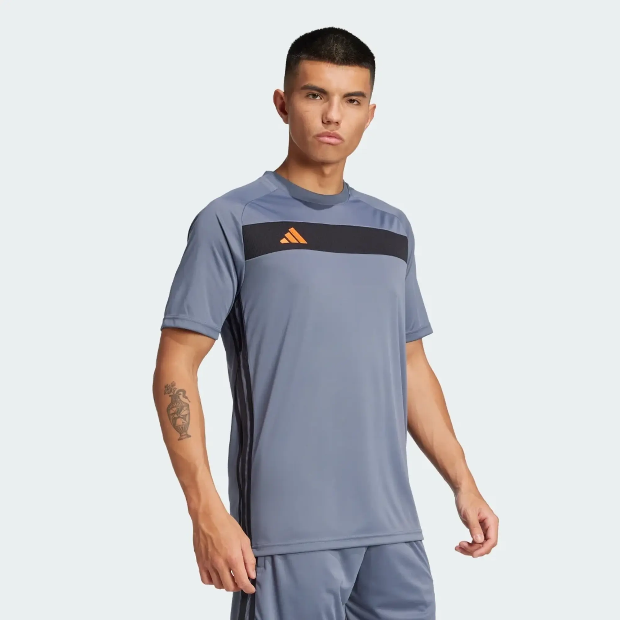 Adidas Football Tiro Essentials T-Shirt In Grey And Black