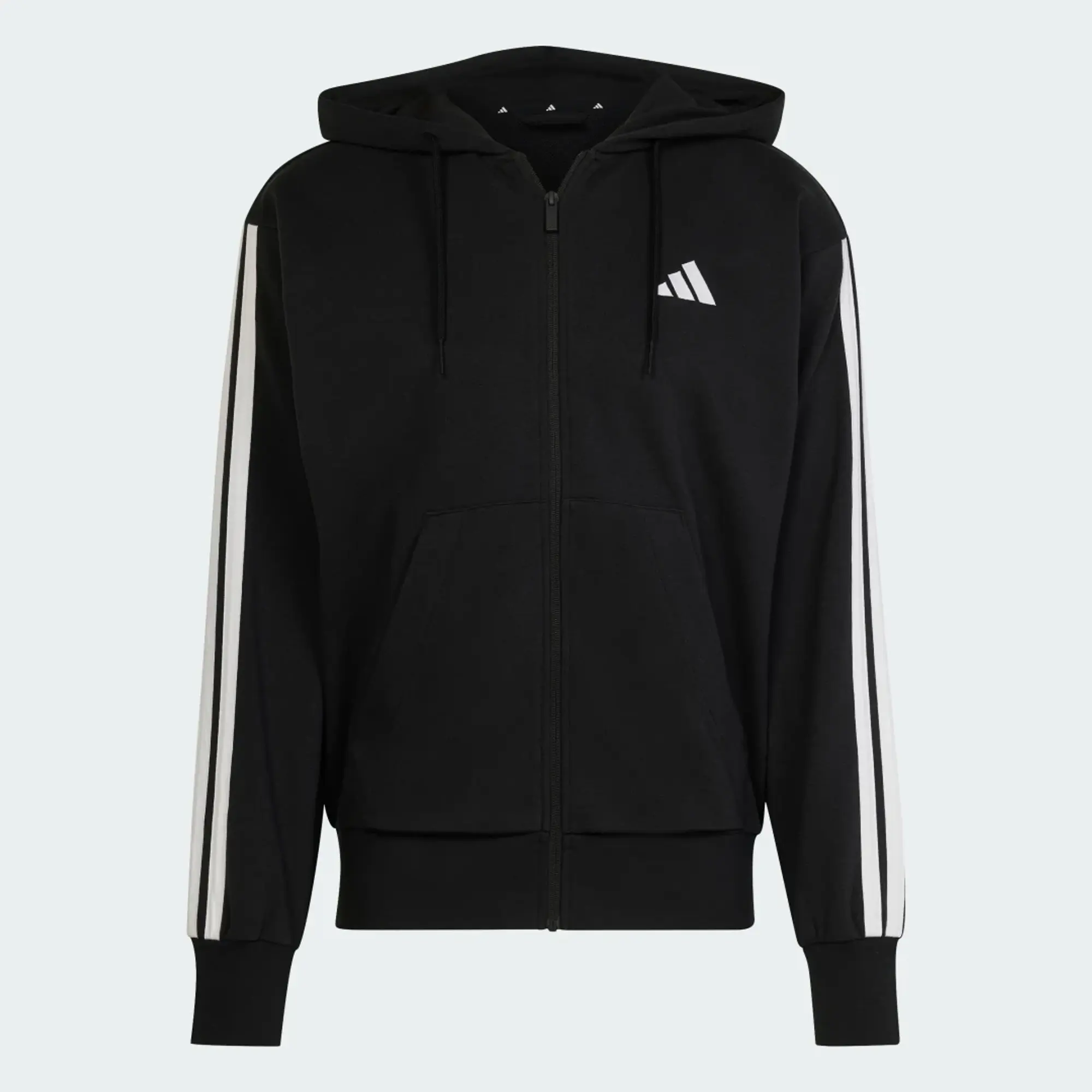 adidas Men Essentials 3 Stripes French Terry Full Zip Hoodie