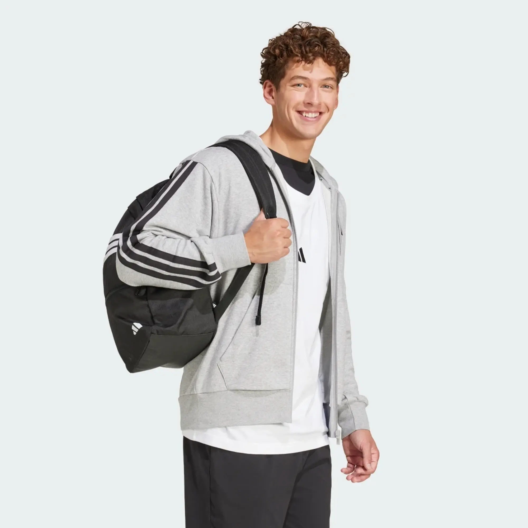 Adidas Essentials 3 Stripes French Terry Full Zip Sweatshirt