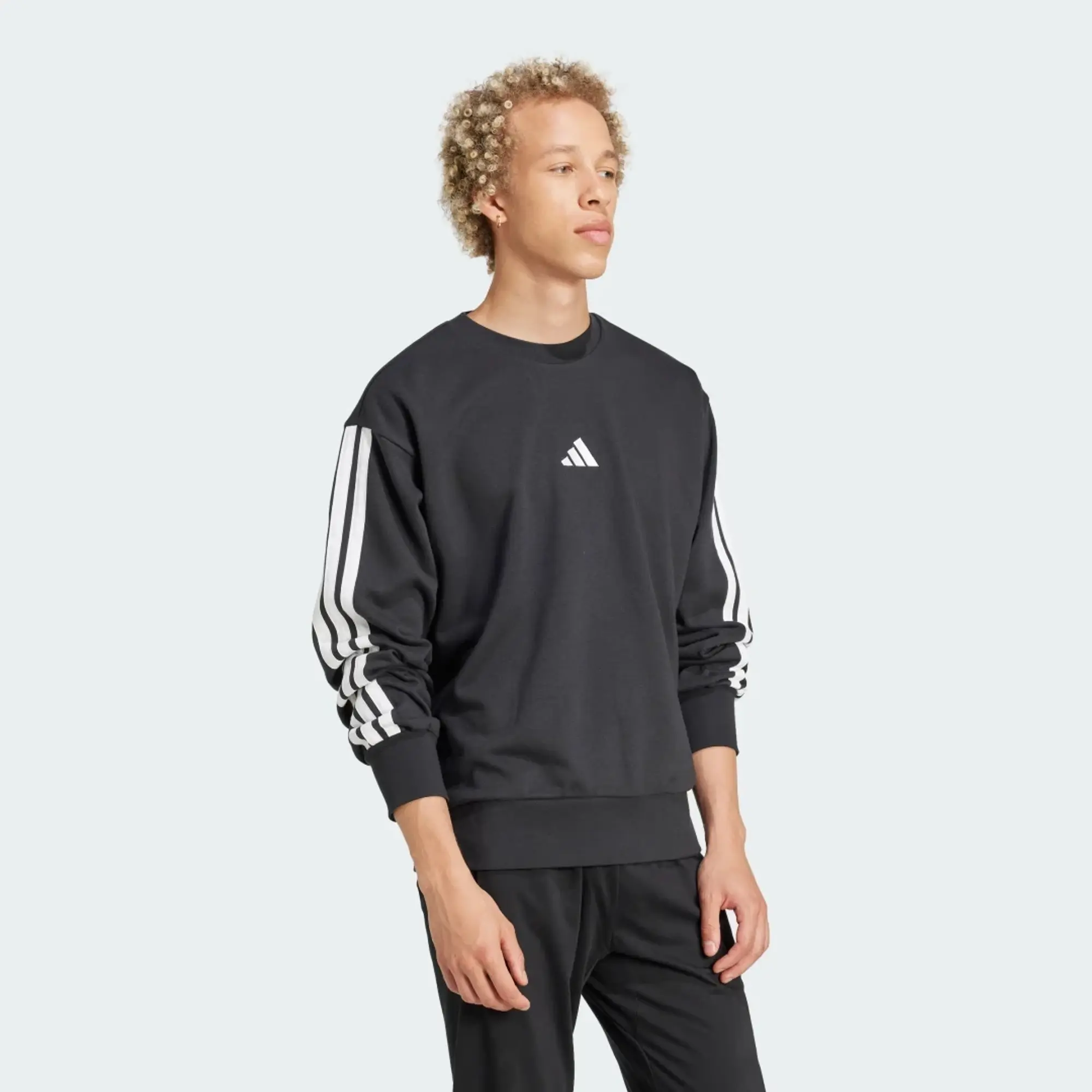 adidas Men Essentials 3 Stripes French Terry Sweatshirt