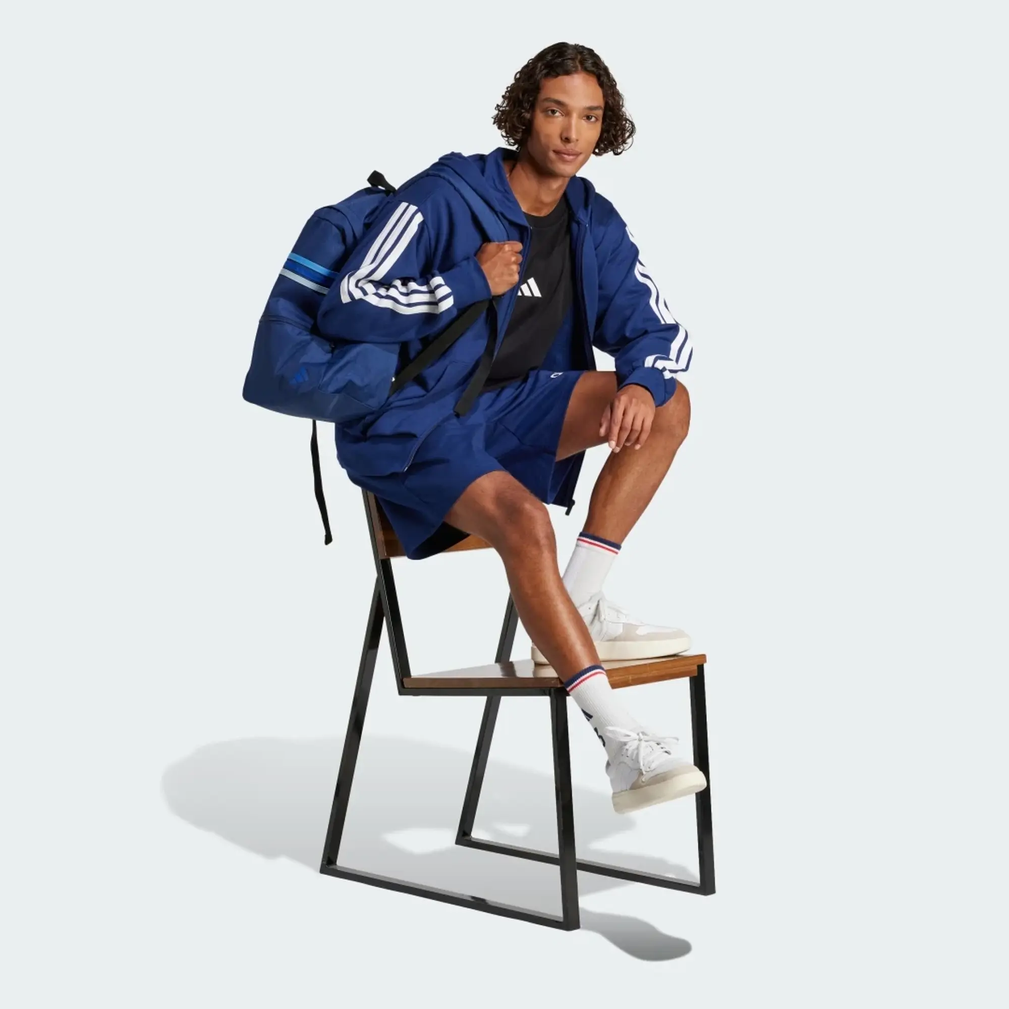 Adidas Essentials 3 Stripes French Terry Full Zip Sweatshirt