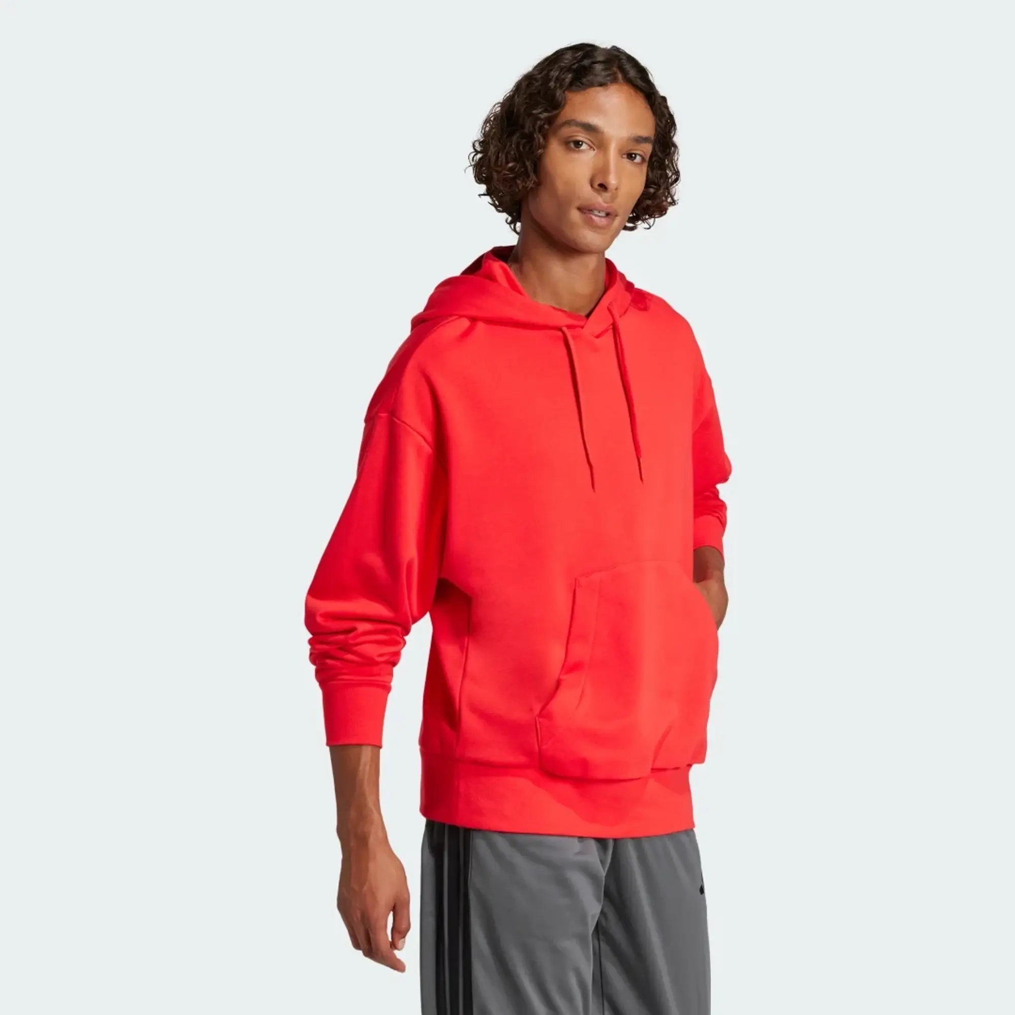 Adidas Essentials Loose Fit 3 Bar Logo French Terry Hoodie
