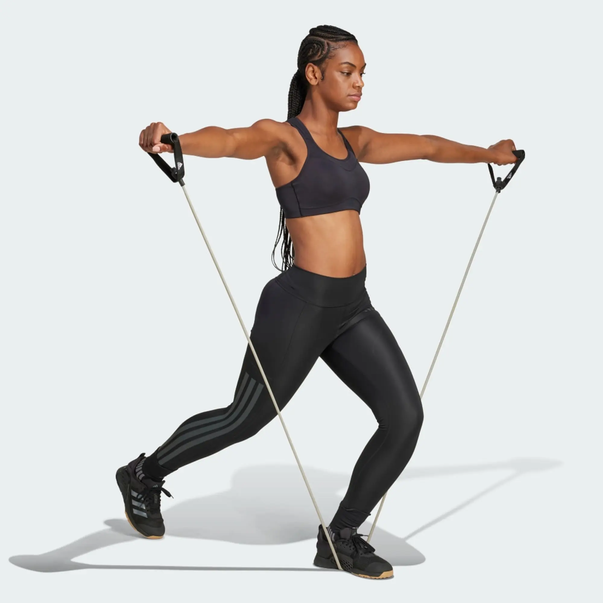 Adidas Optime 3 Stripes Full Length Leggings