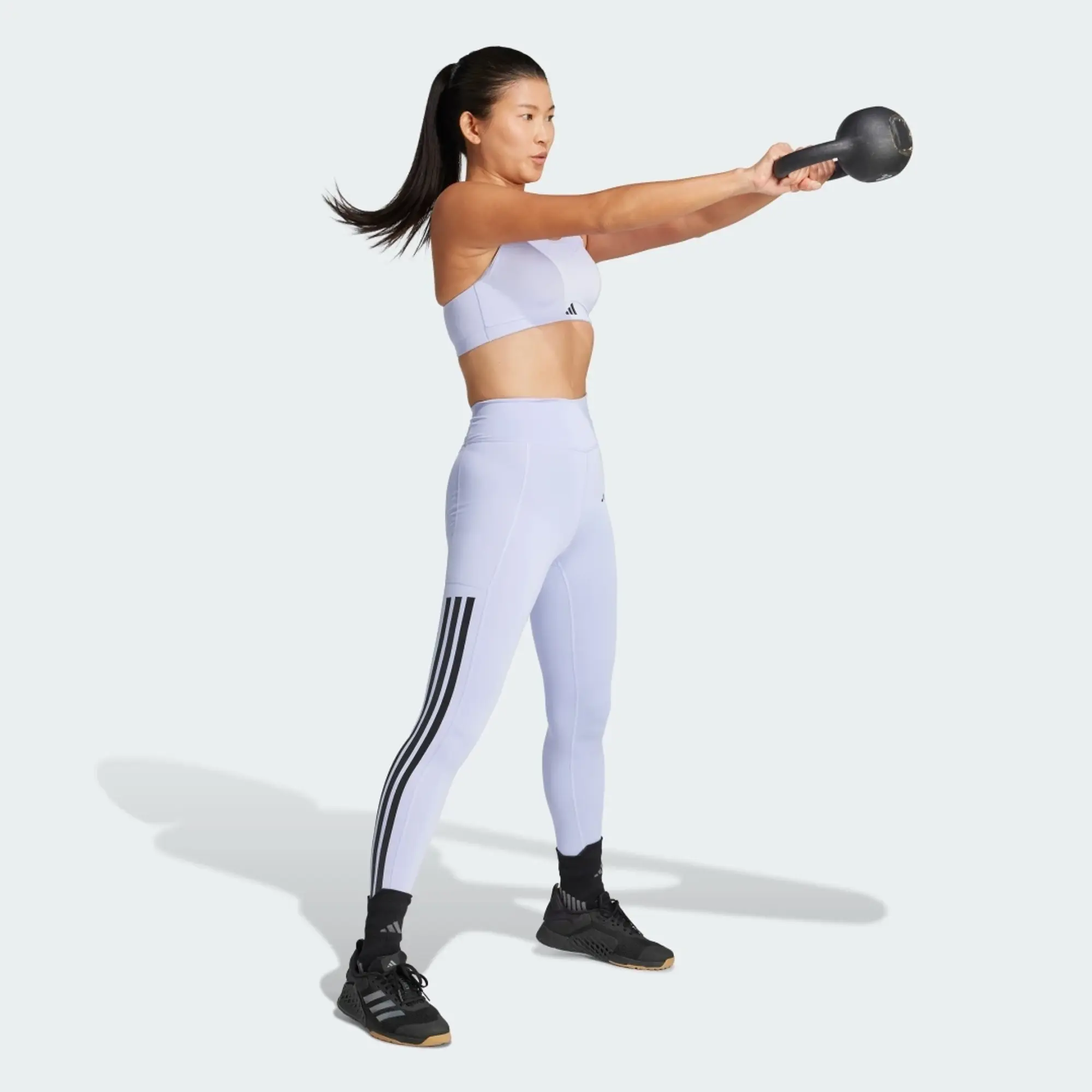 adidas Women Optime 3 Stripes Full Length Leggings