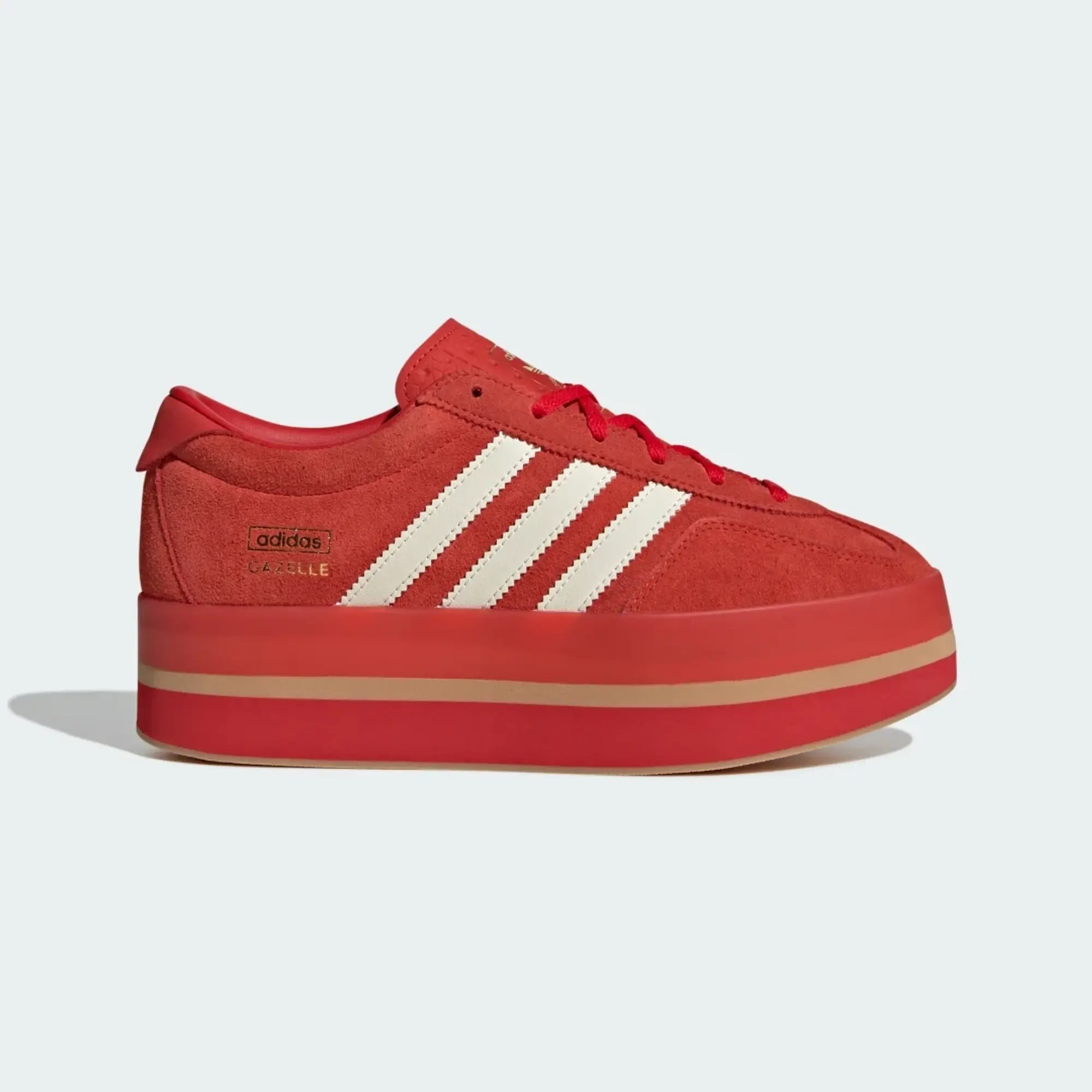 Adidas Originals Gazelle Stack Trainers In Red And White