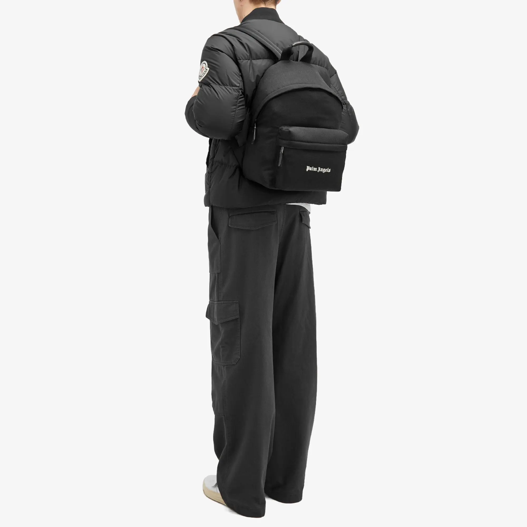Palm Angels Men's Cordura Classic Logo Backpack Black/White