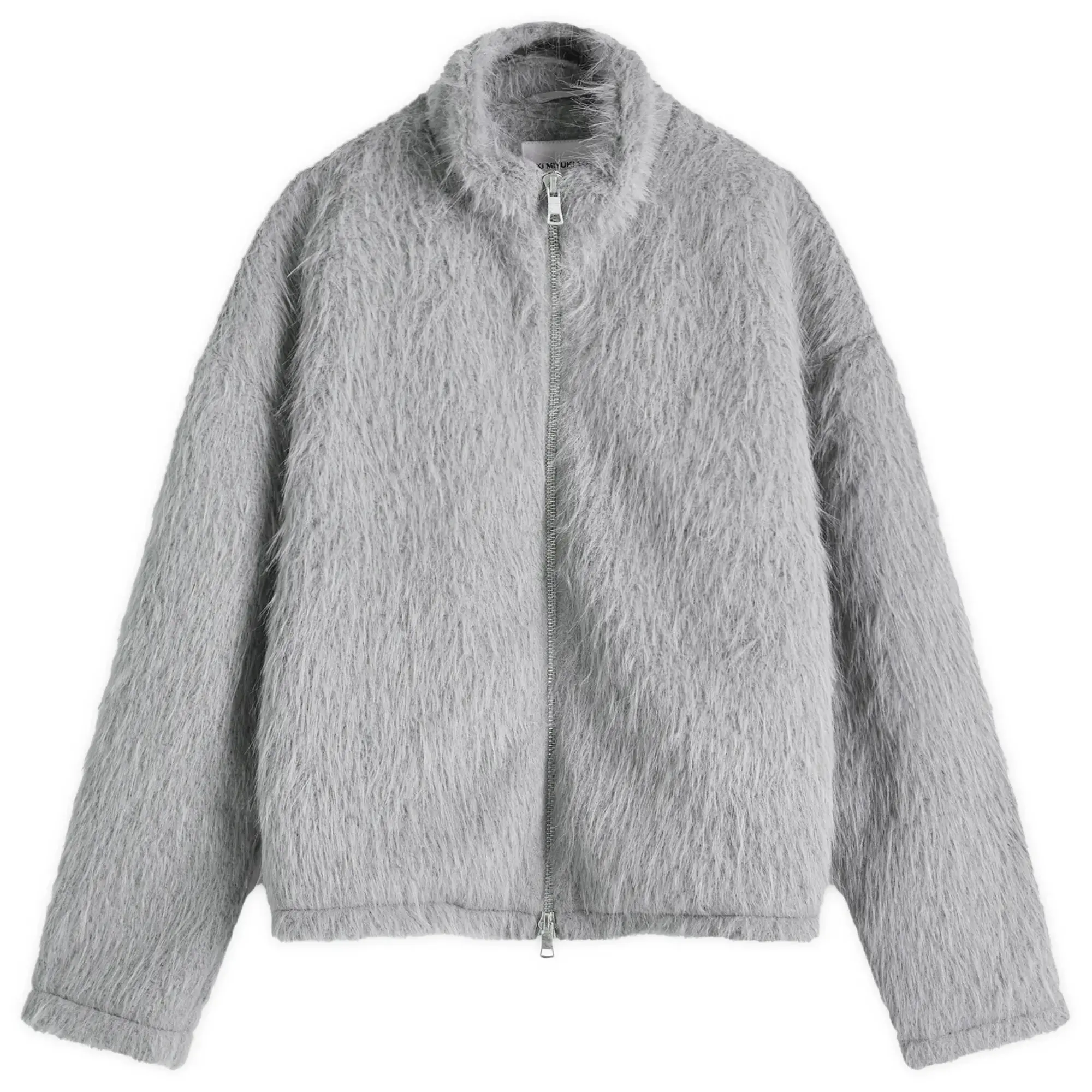 MKI Men's Faux Alpaca Track Jacket Light Grey