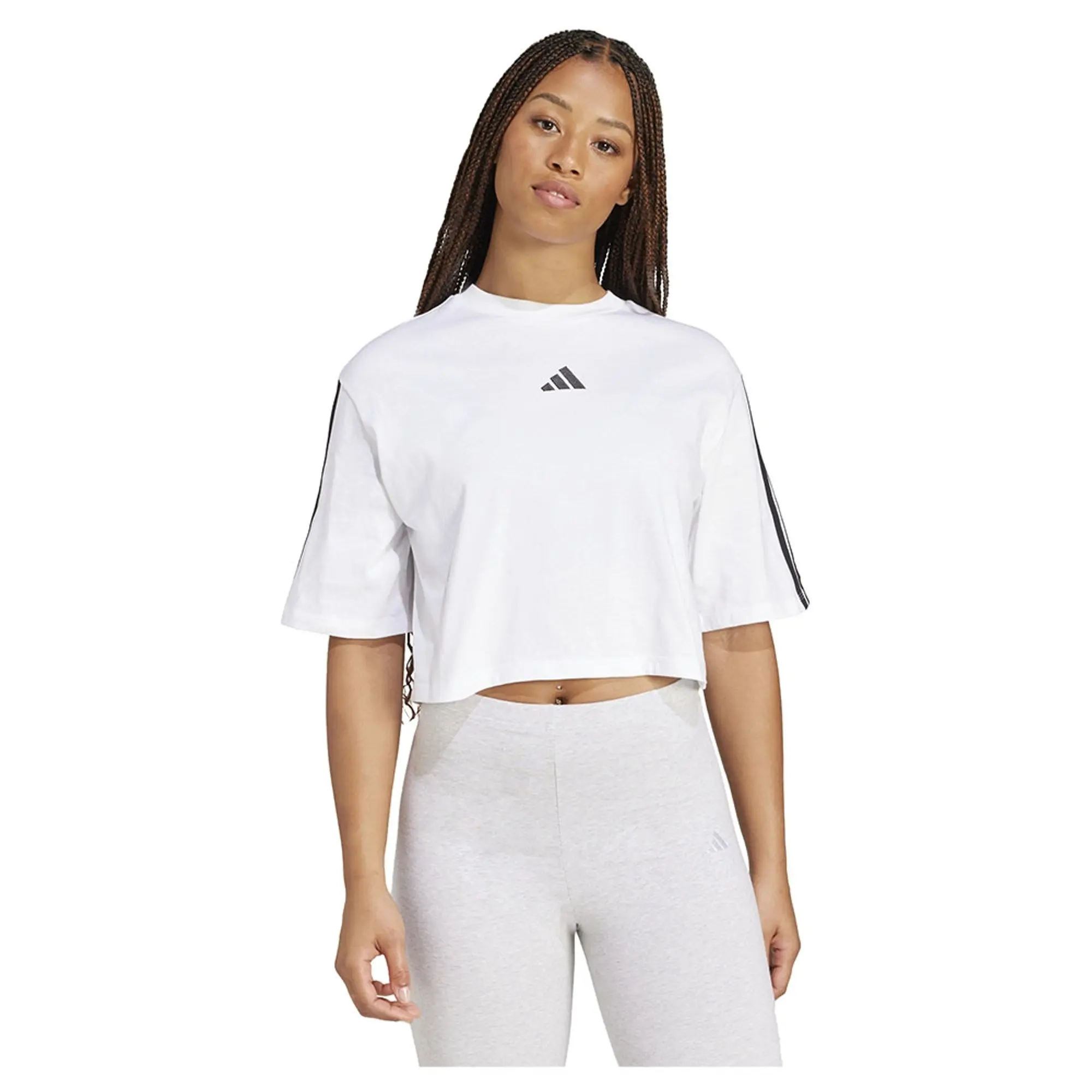 Adidas Essentials 3 Stripes Cotton Loose Short Sleeve T-shirt