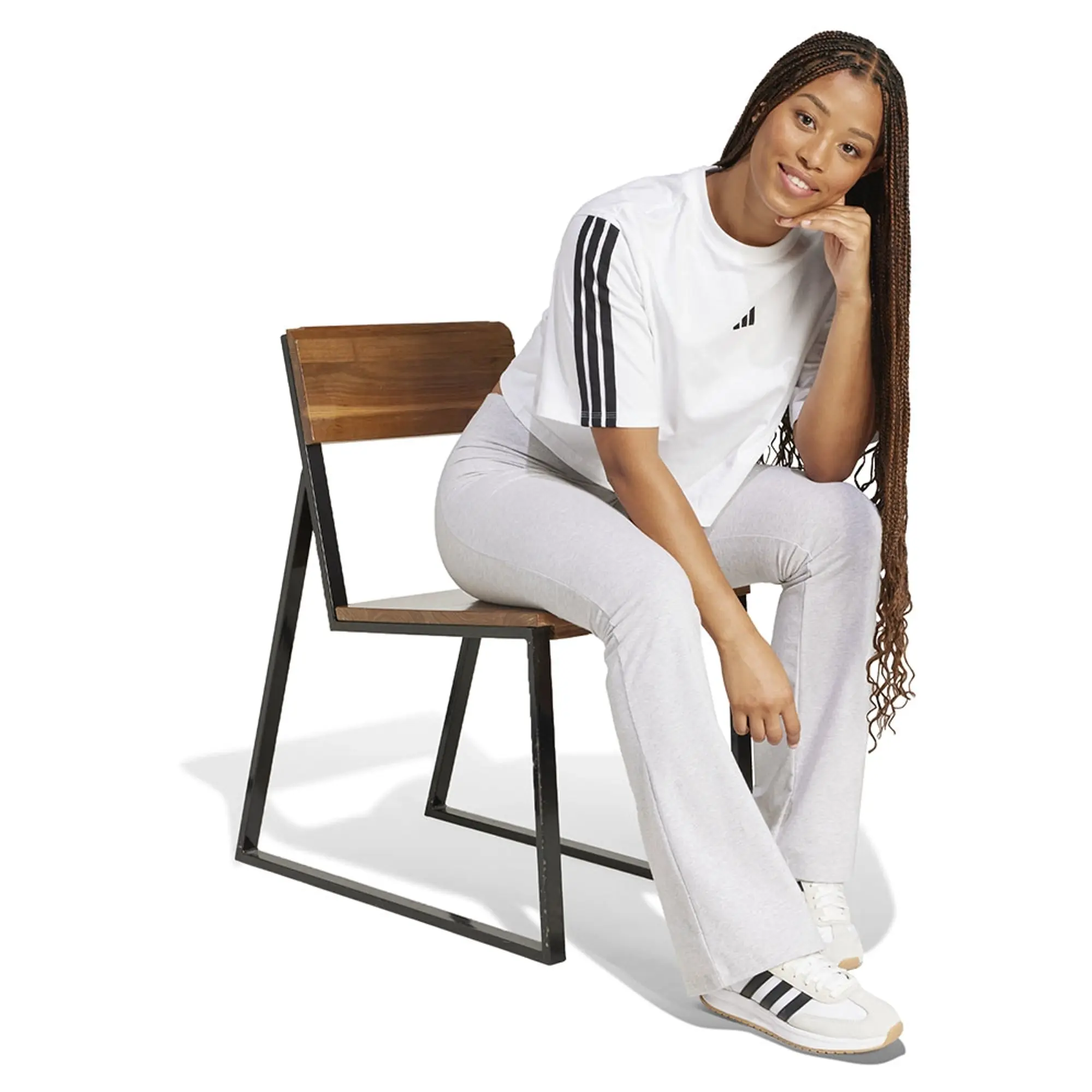 Adidas Essentials 3 Stripes Cotton Loose Short Sleeve T-shirt