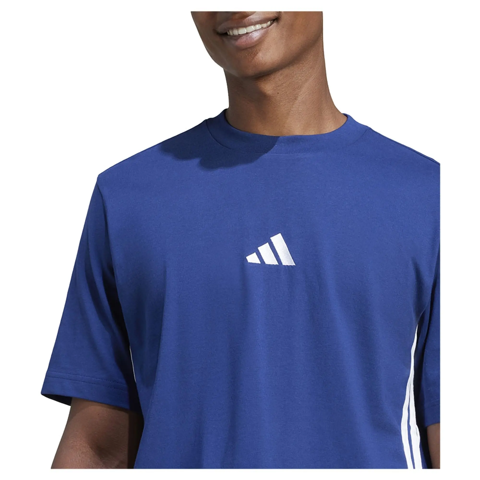 Manchester United x adidas Essentials 3-Stripes Single Jersey T-Shirt Blue