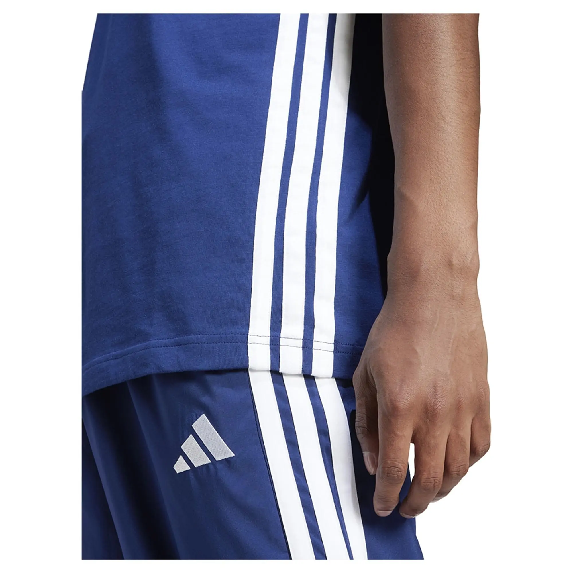 Manchester United x adidas Essentials 3-Stripes Single Jersey T-Shirt Blue
