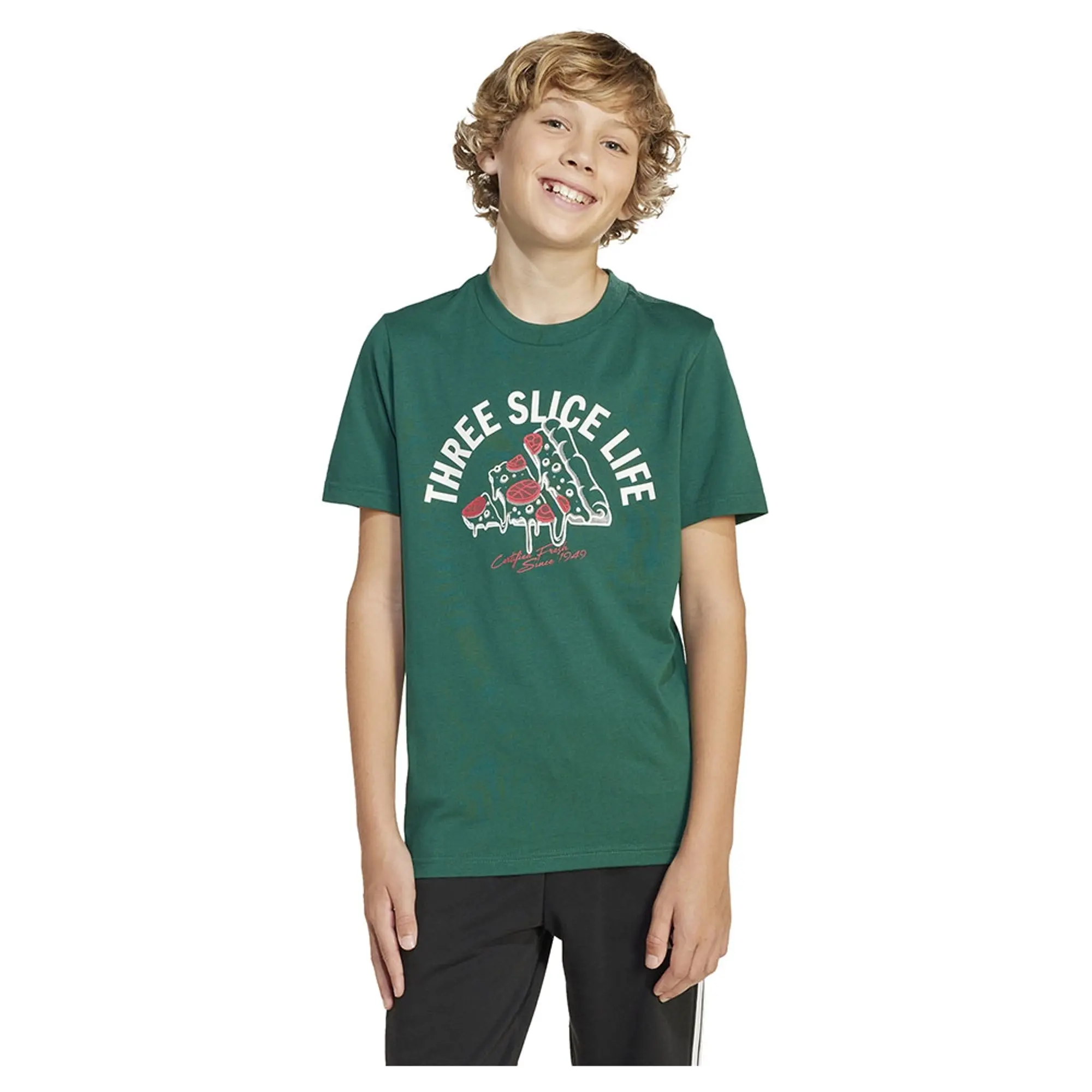 adidas    boys's Children's T shirt in Green