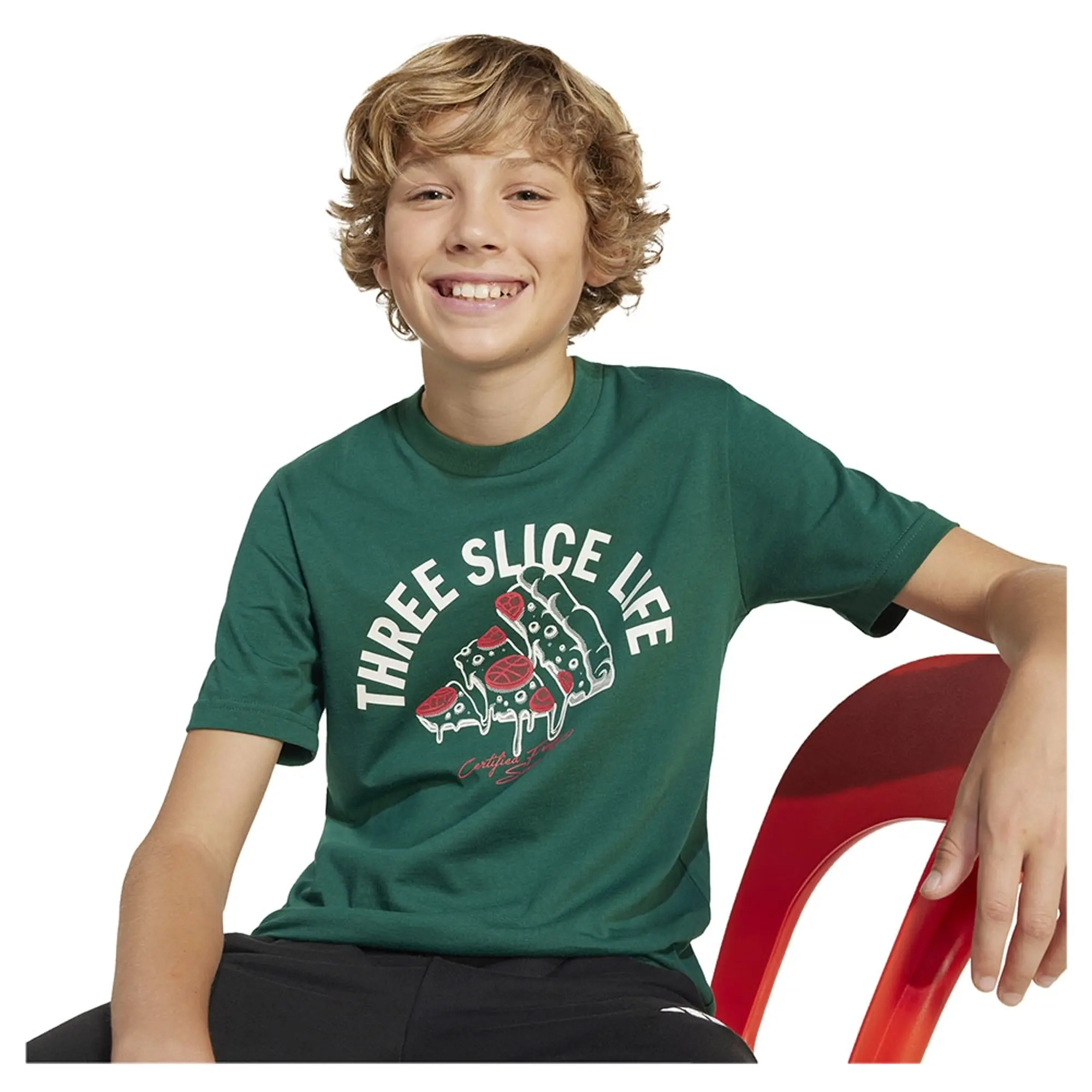adidas    boys's Children's T shirt in Green