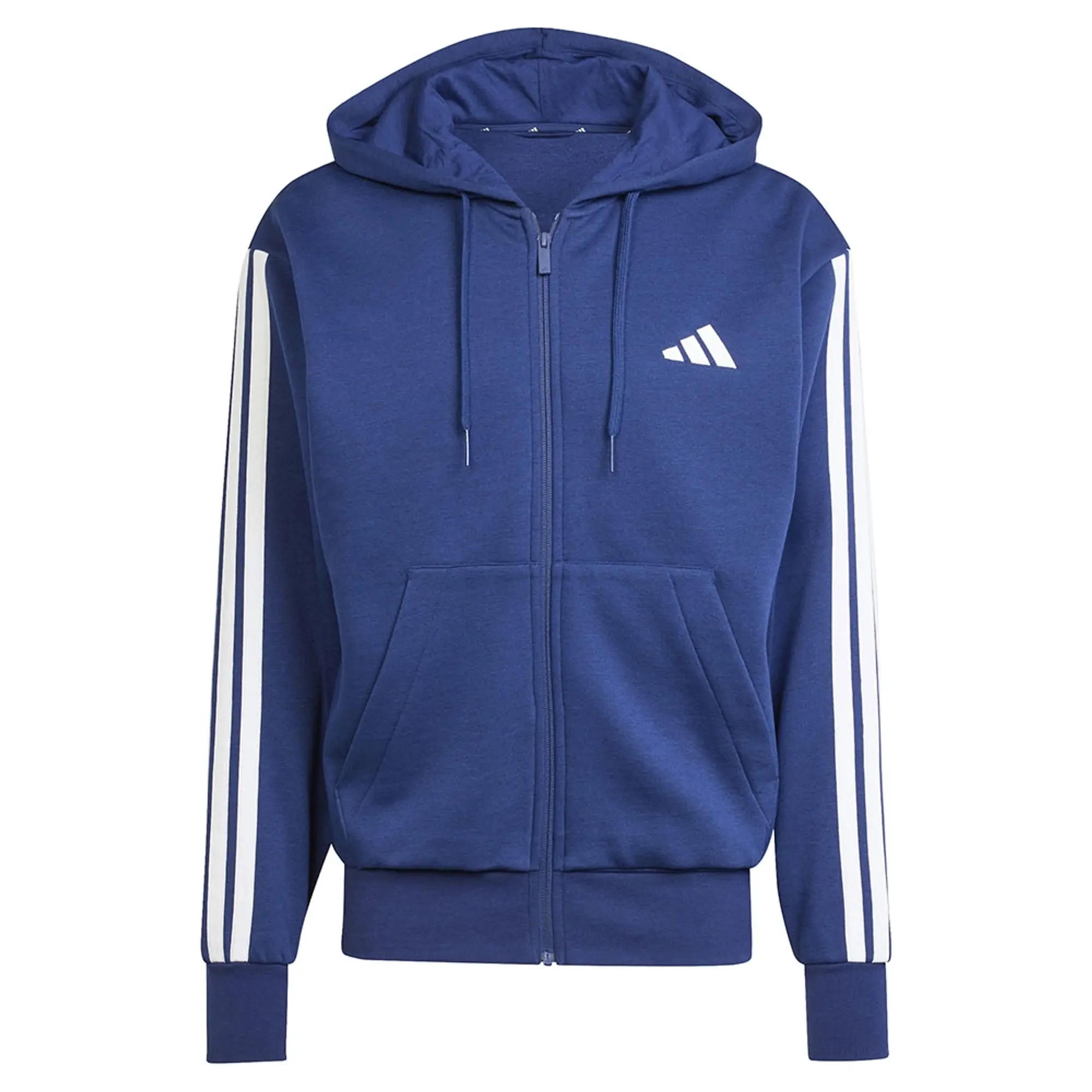 Adidas Essentials 3 Stripes Fleece Full Zip Sweatshirt