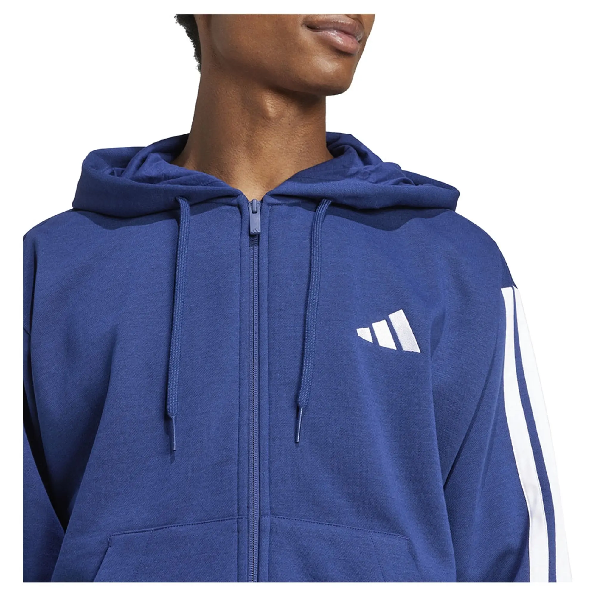 Adidas Essentials 3 Stripes Fleece Full Zip Sweatshirt