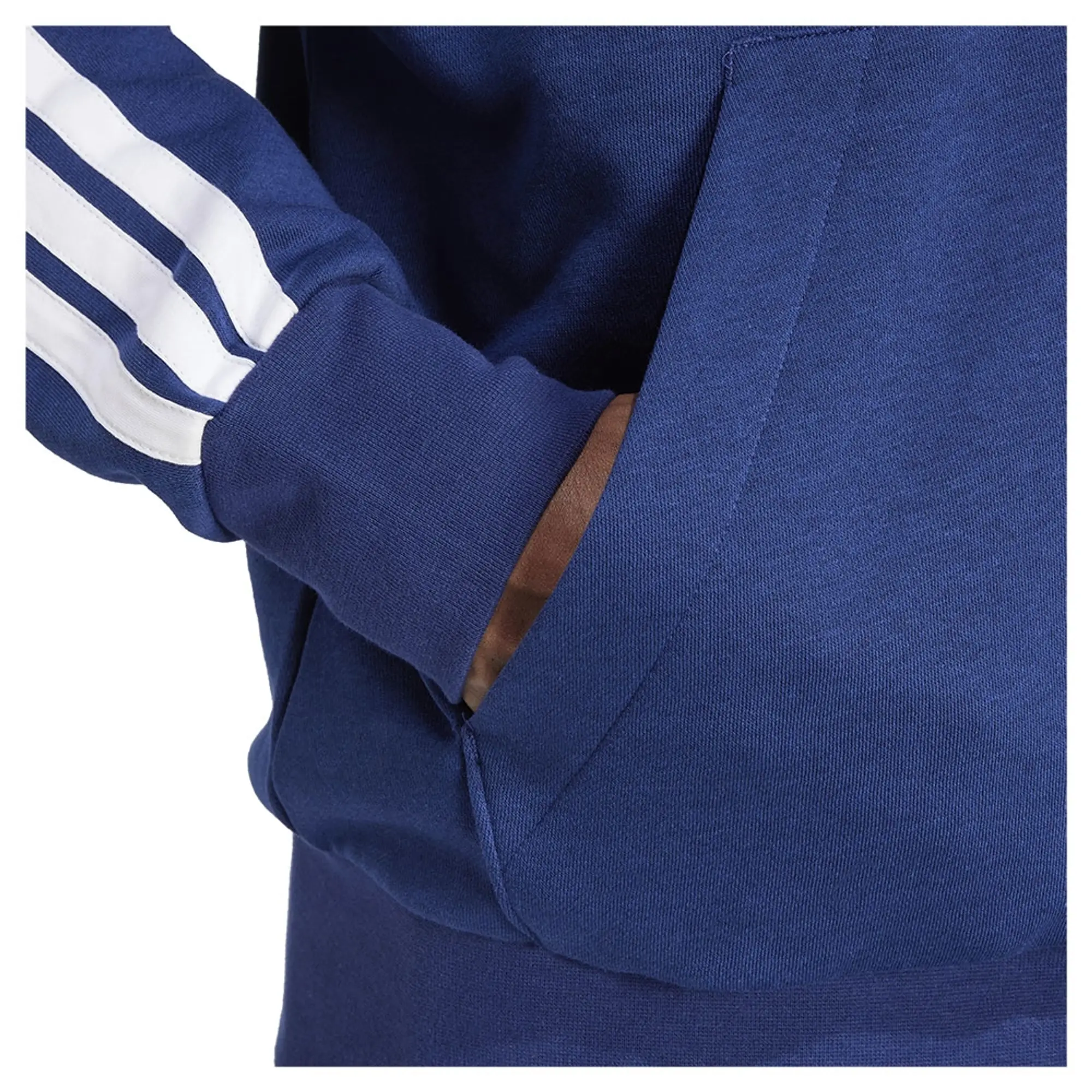 Adidas Essentials 3 Stripes Fleece Full Zip Sweatshirt