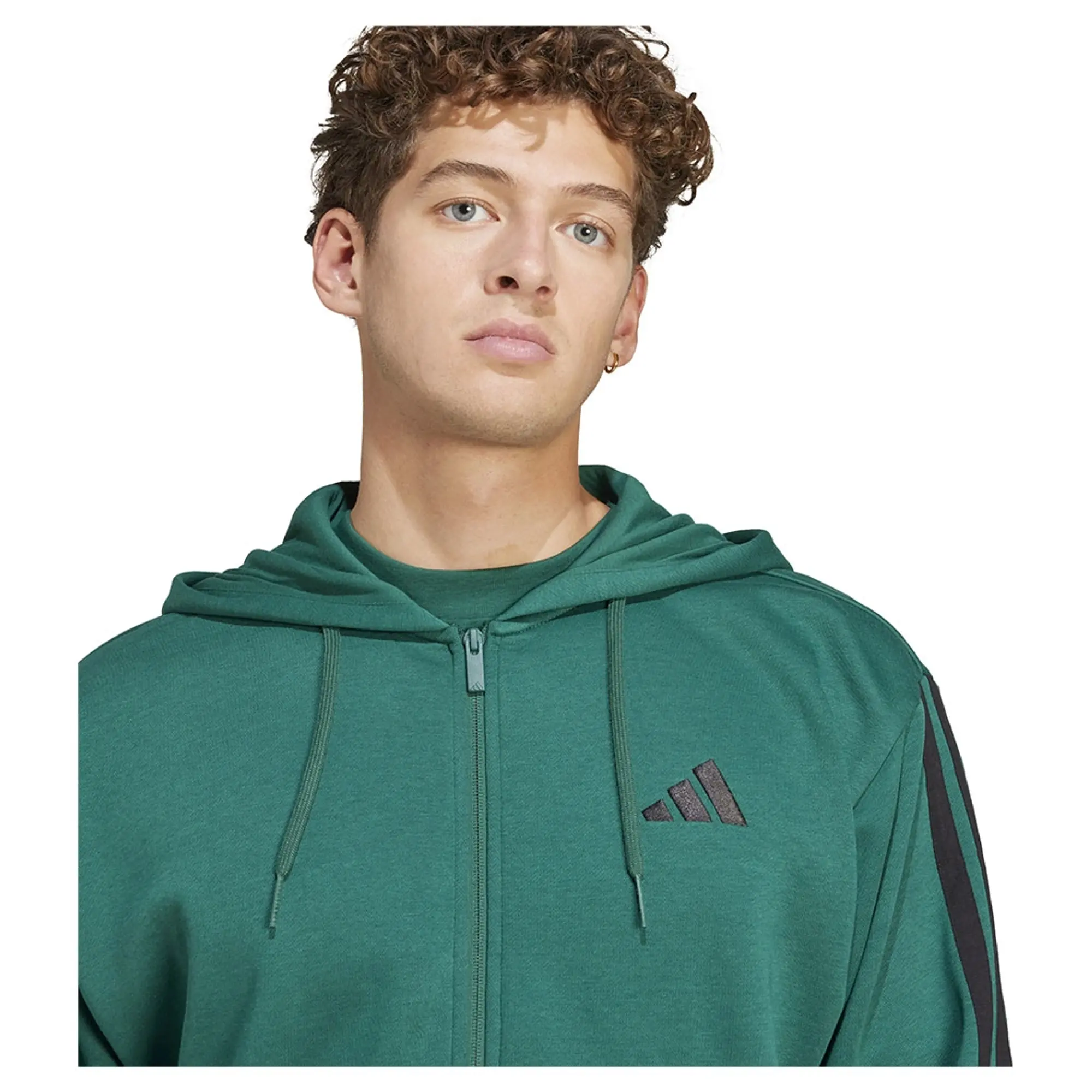 Manchester United x adidas Essentials 3-Stripes Fleece Hoodie Green