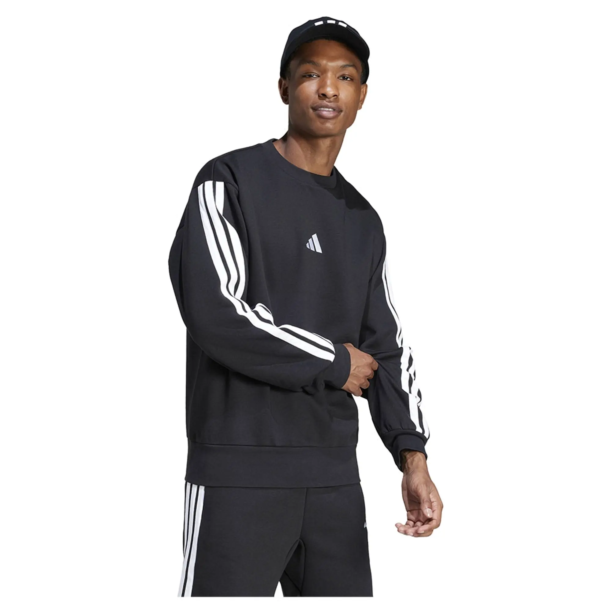 Adidas Essentials 3 Stripes Fleece Sweatshirt