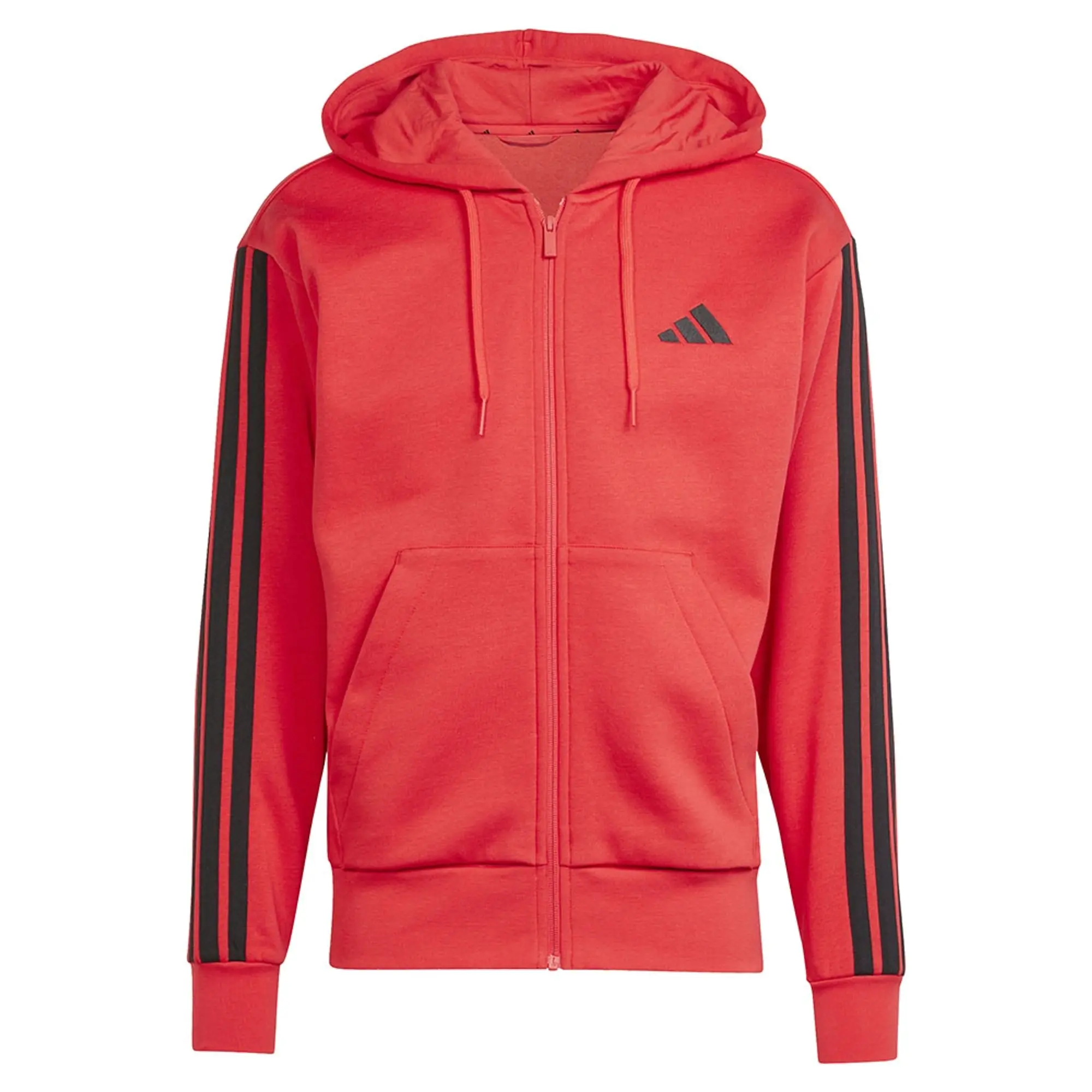 Adidas Essentials 3 Stripes Fleece Full Zip Sweatshirt
