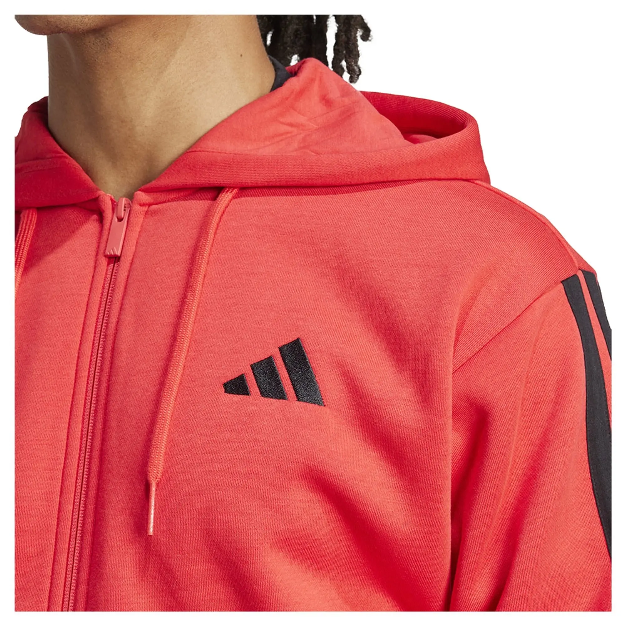 Adidas Essentials 3 Stripes Fleece Full Zip Sweatshirt