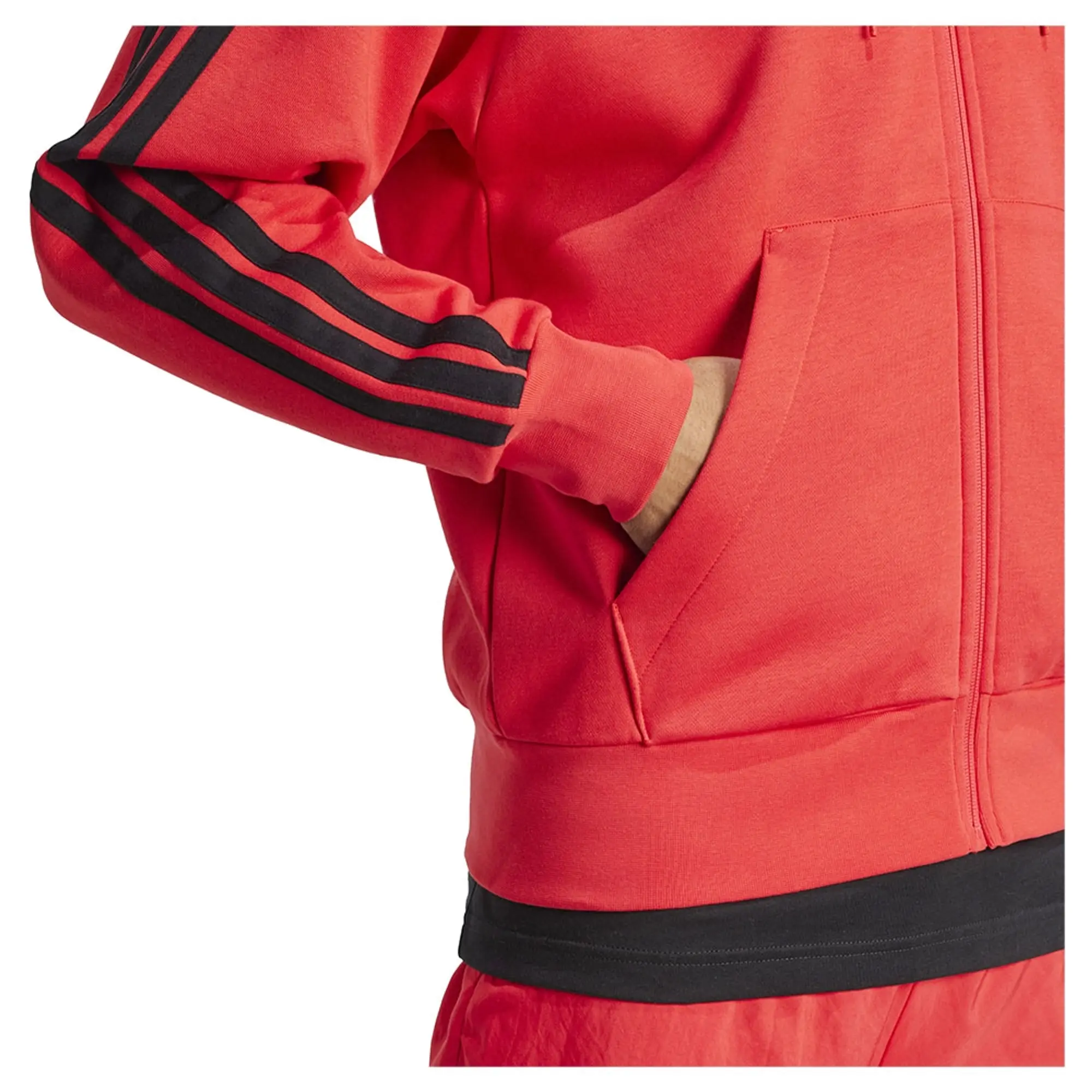 Adidas Essentials 3 Stripes Fleece Full Zip Sweatshirt