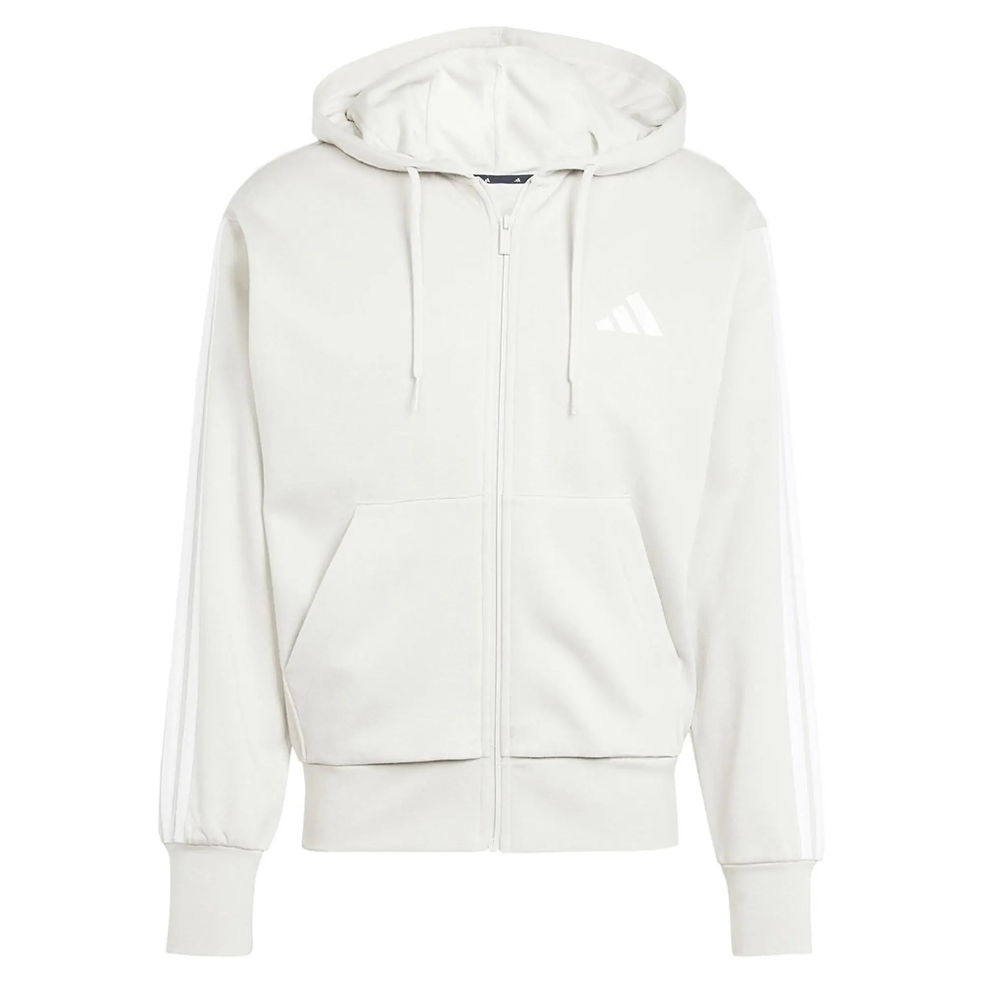 Adidas Essentials 3 Stripes Fleece Full Zip Sweatshirt