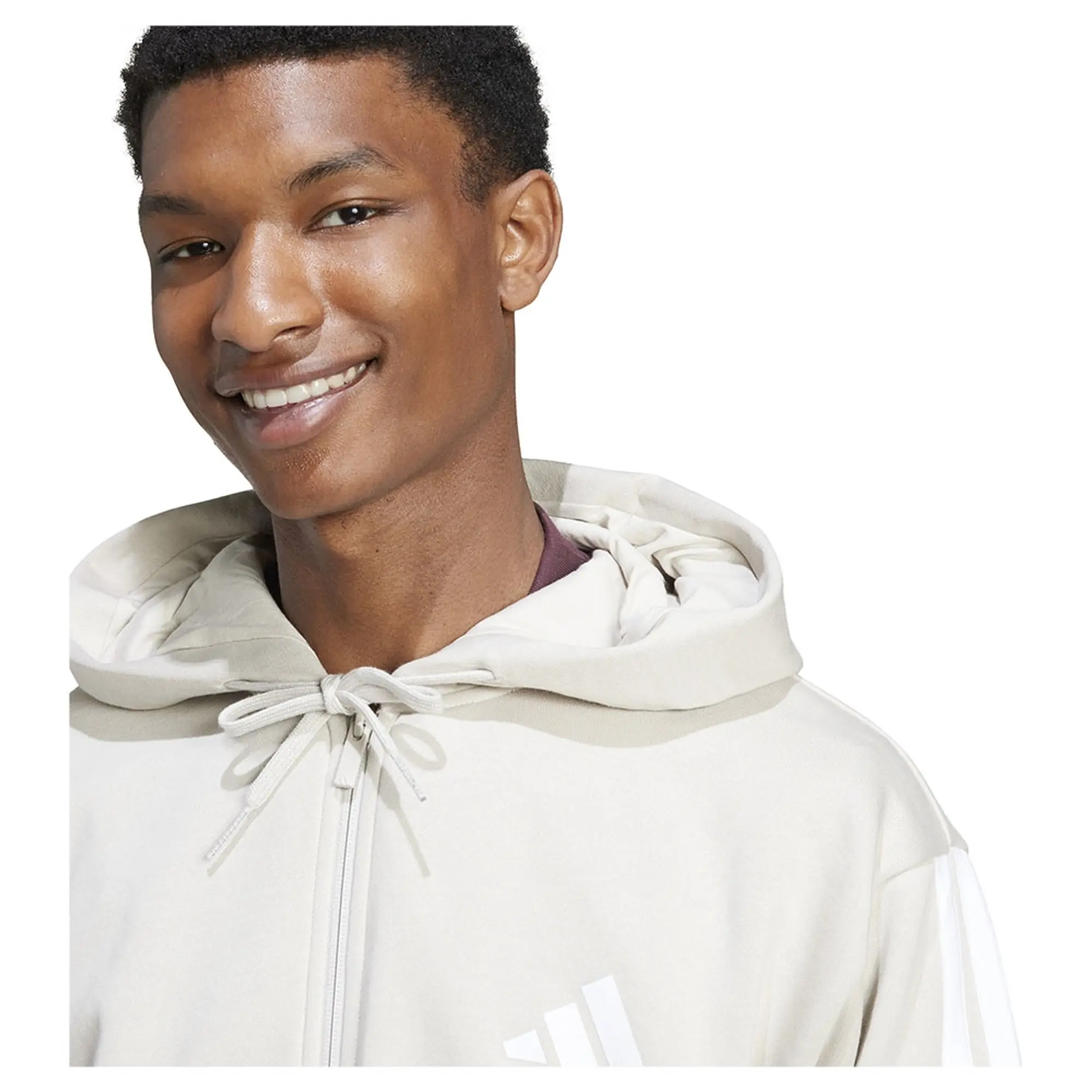 Adidas Essentials 3 Stripes Fleece Full Zip Sweatshirt