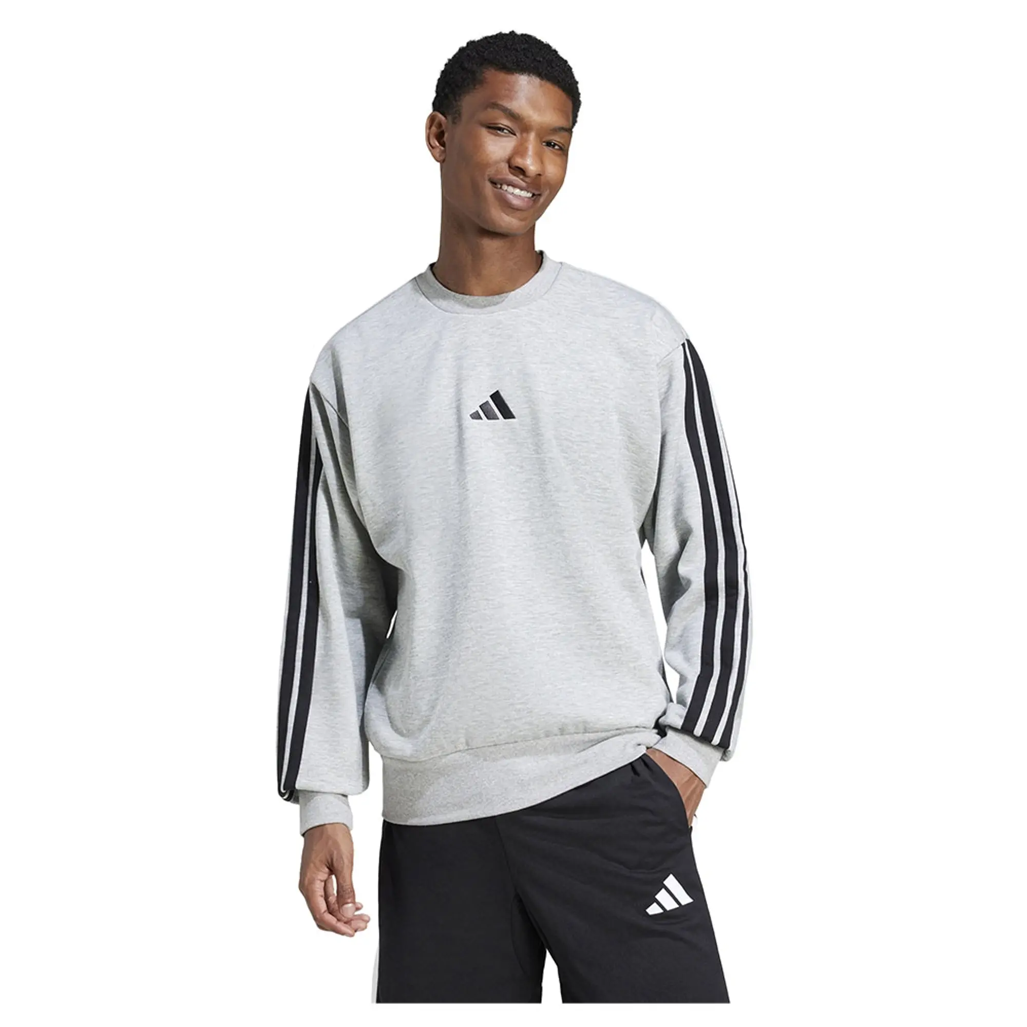 Adidas Essentials 3 Stripes Fleece Sweatshirt